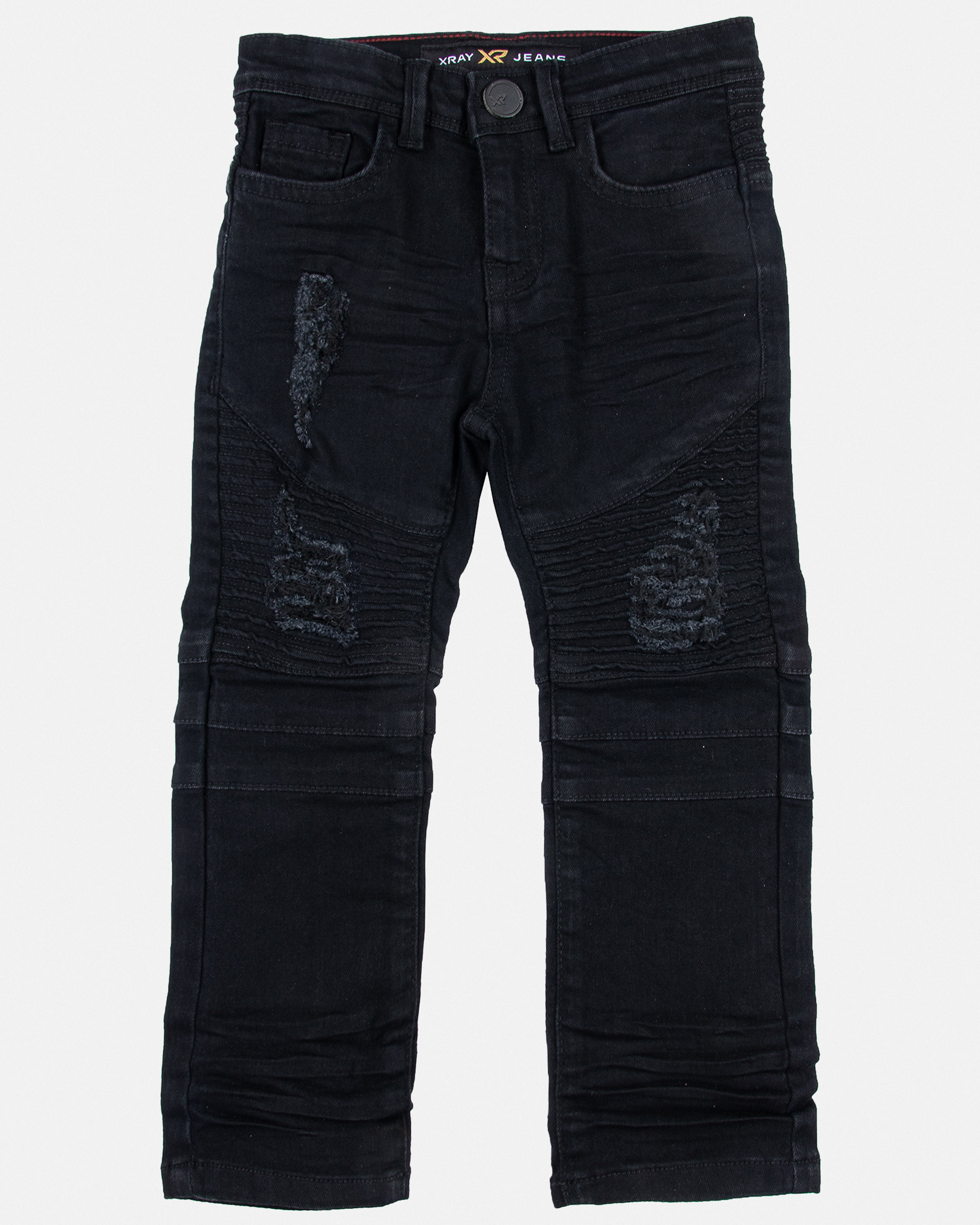 X RAY Toddler Boy's Slim Fit Distressed Ripped Biker Pants Moto Jeans