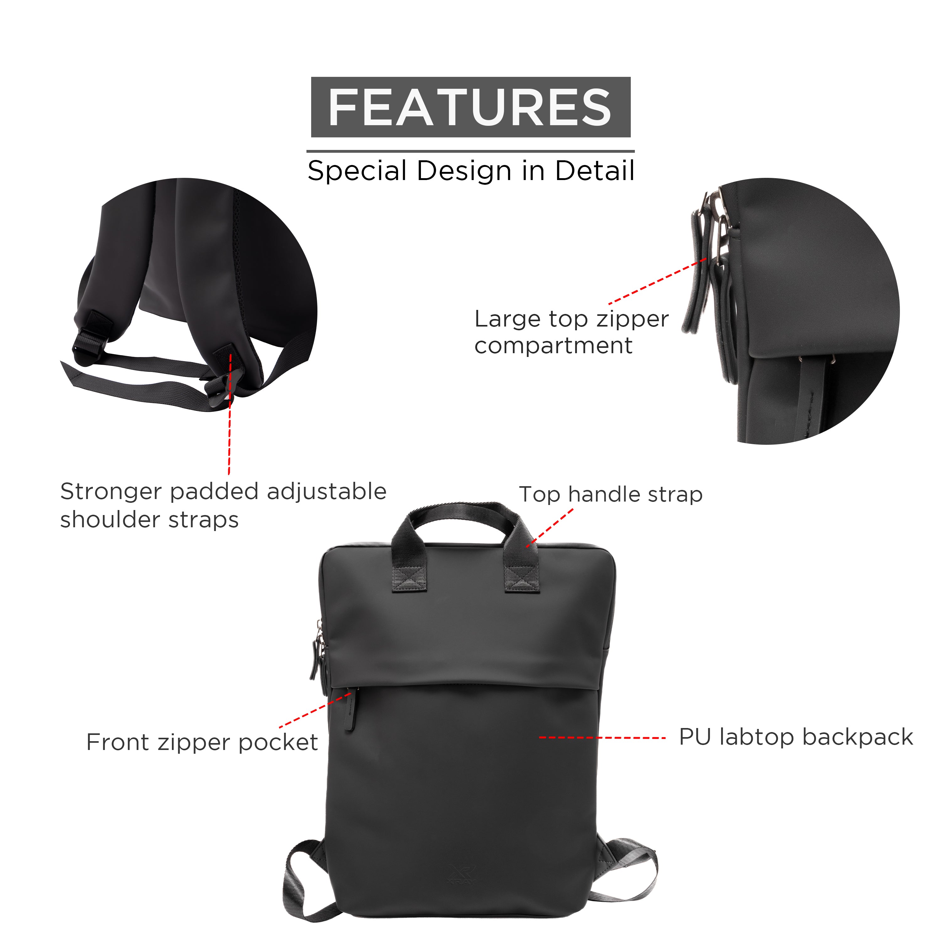 11 laptop backpack X-Ray Compact PU Laptop Bag - Light Grey