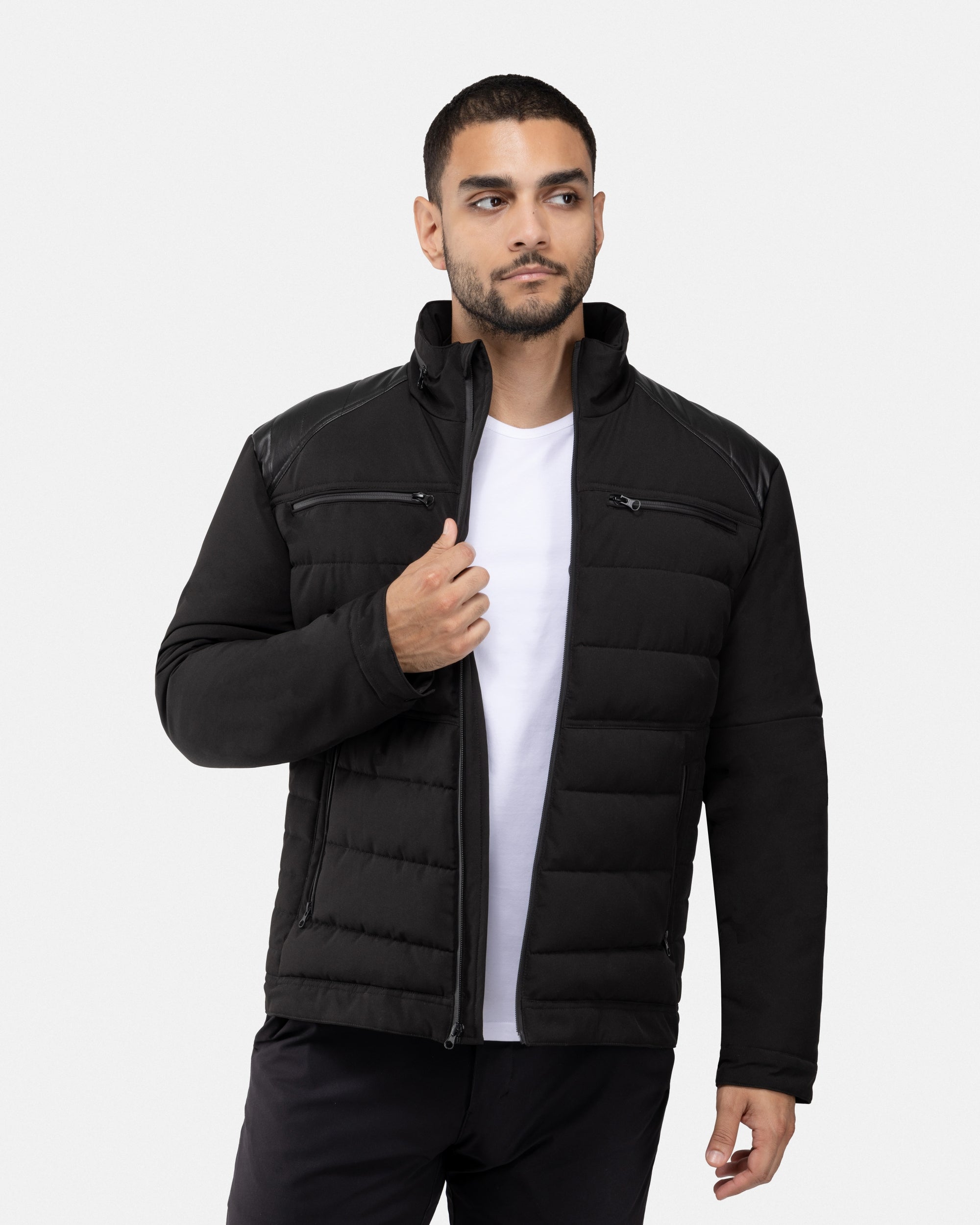 X RAY Mens Puffer Jacket With PU Shoulder