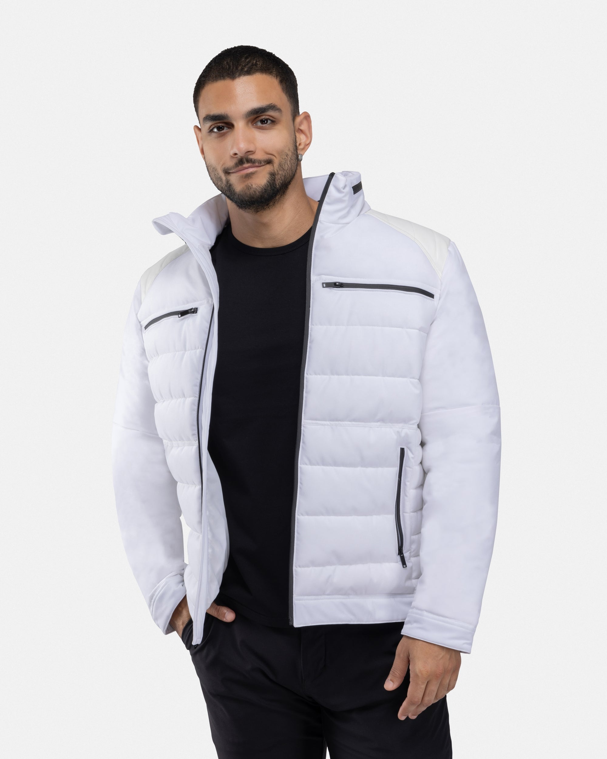X RAY Mens Puffer Jacket With PU Shoulder