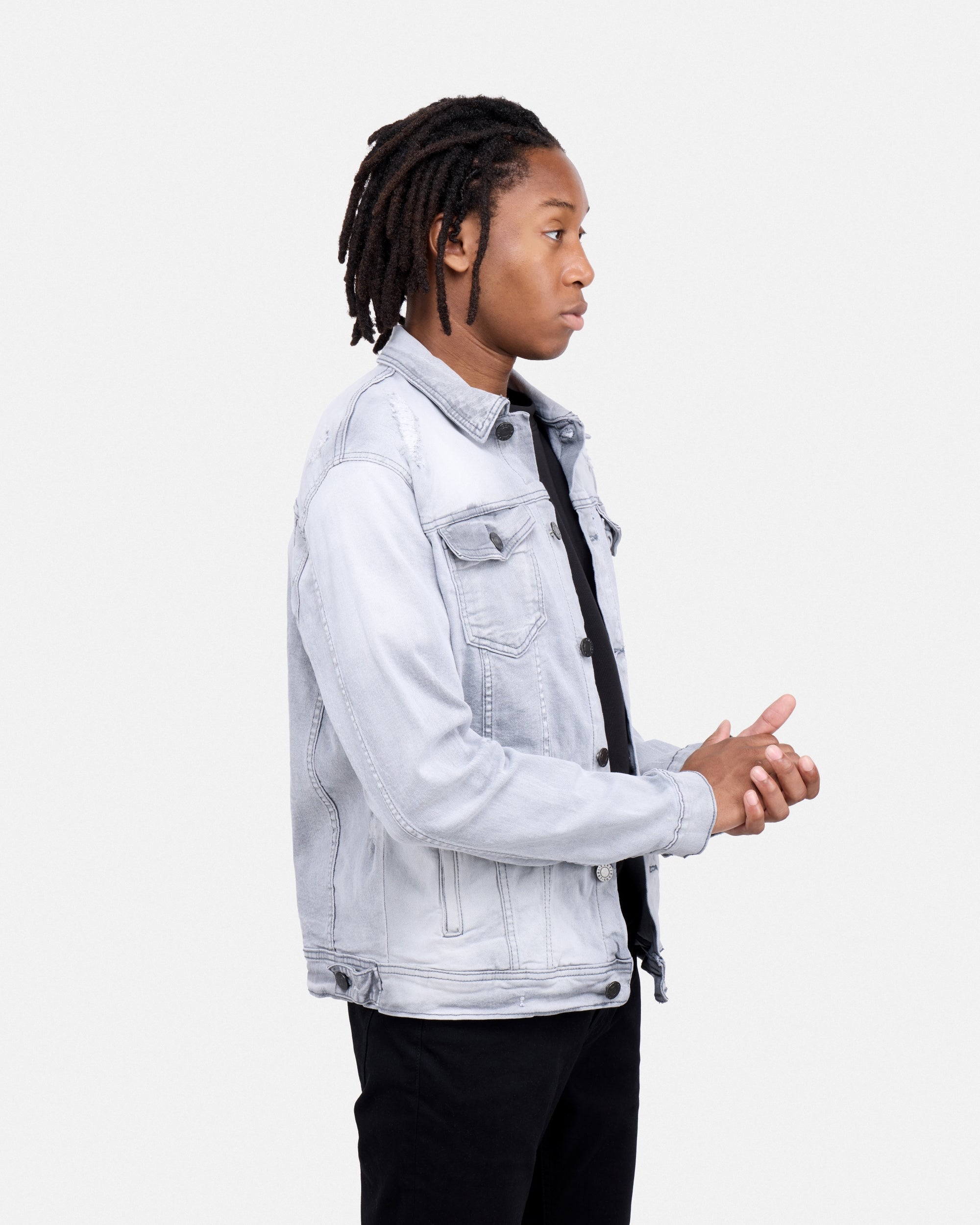 X RAY Men's Washed Trucker Rip Denim Jacket – X-RAY JEANS