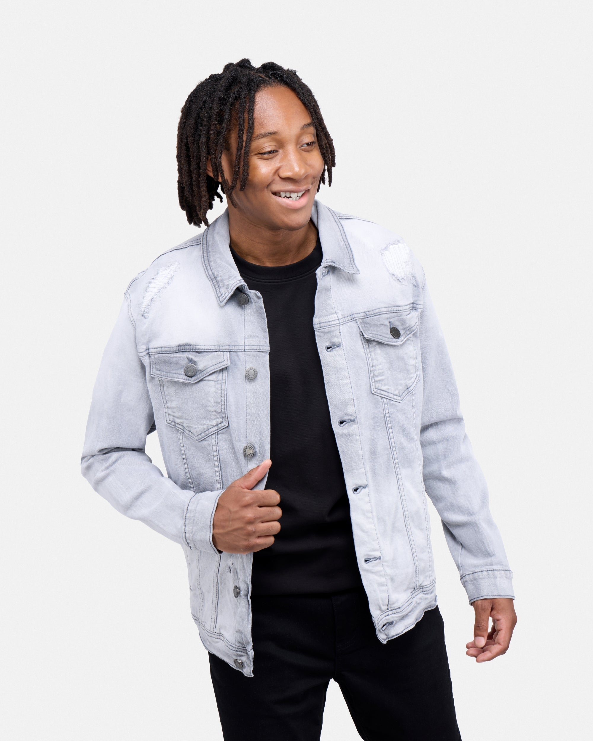 X RAY Men's Washed Trucker Rip Denim Jacket – X-RAY JEANS