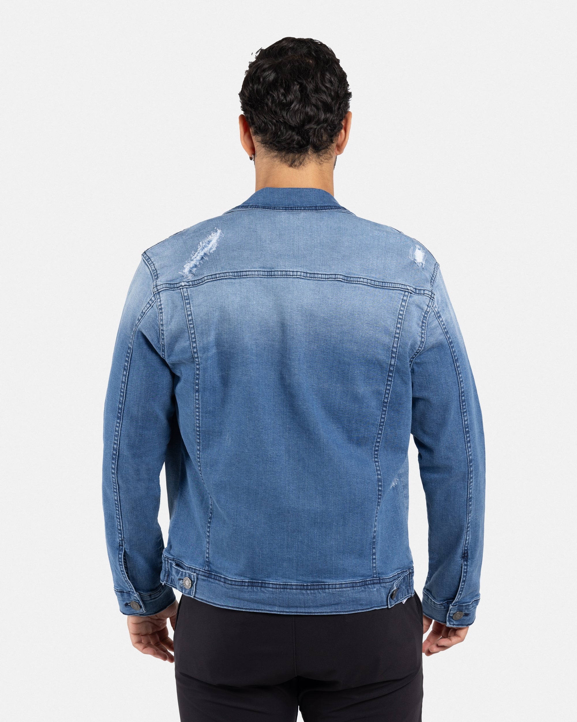 X RAY Men's Washed Trucker Rip Denim Jacket – X-RAY JEANS
