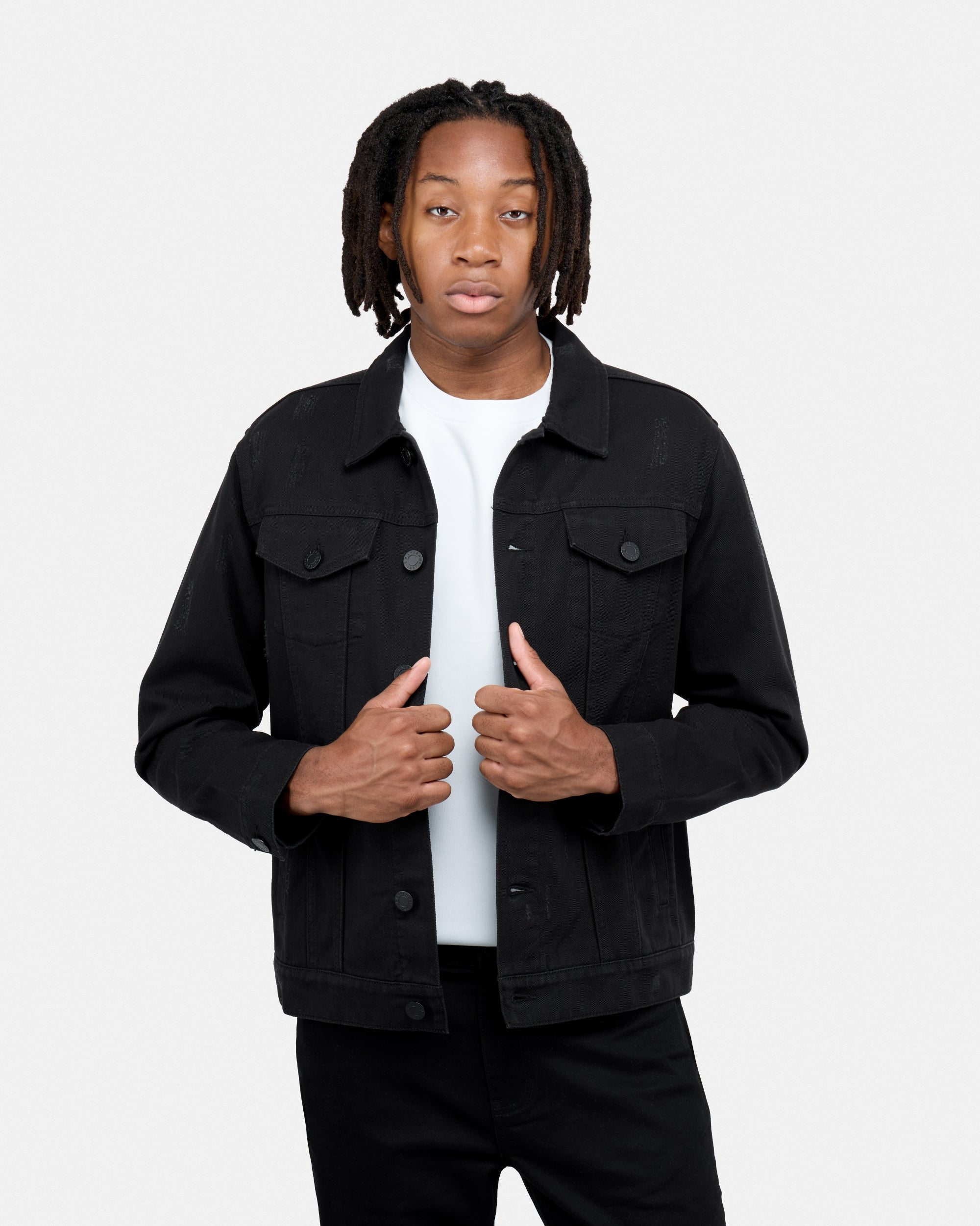 XMJ-98012 Distressed Trucker Denim Jacket – X-RAY JEANS