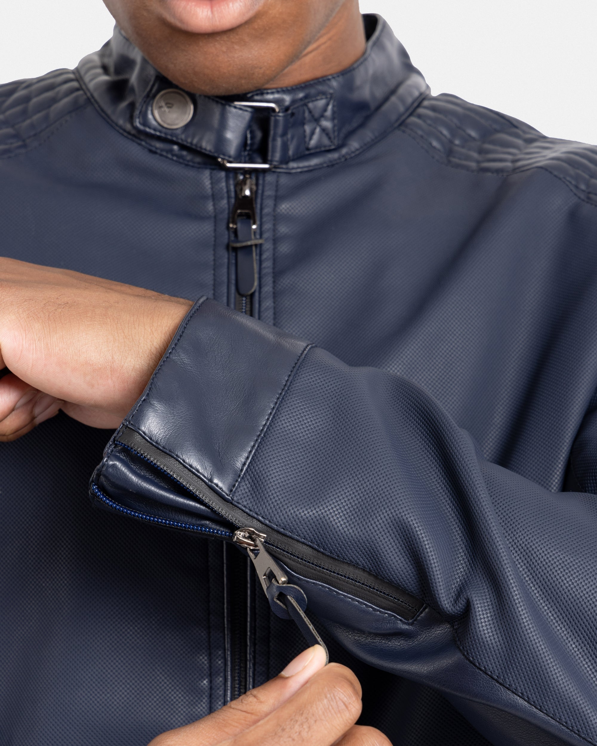 n*6様 00's Kenjiro Professional Model RAL XRAY JEANS Men's PU Racer Jacket With Faux Shearing Lining