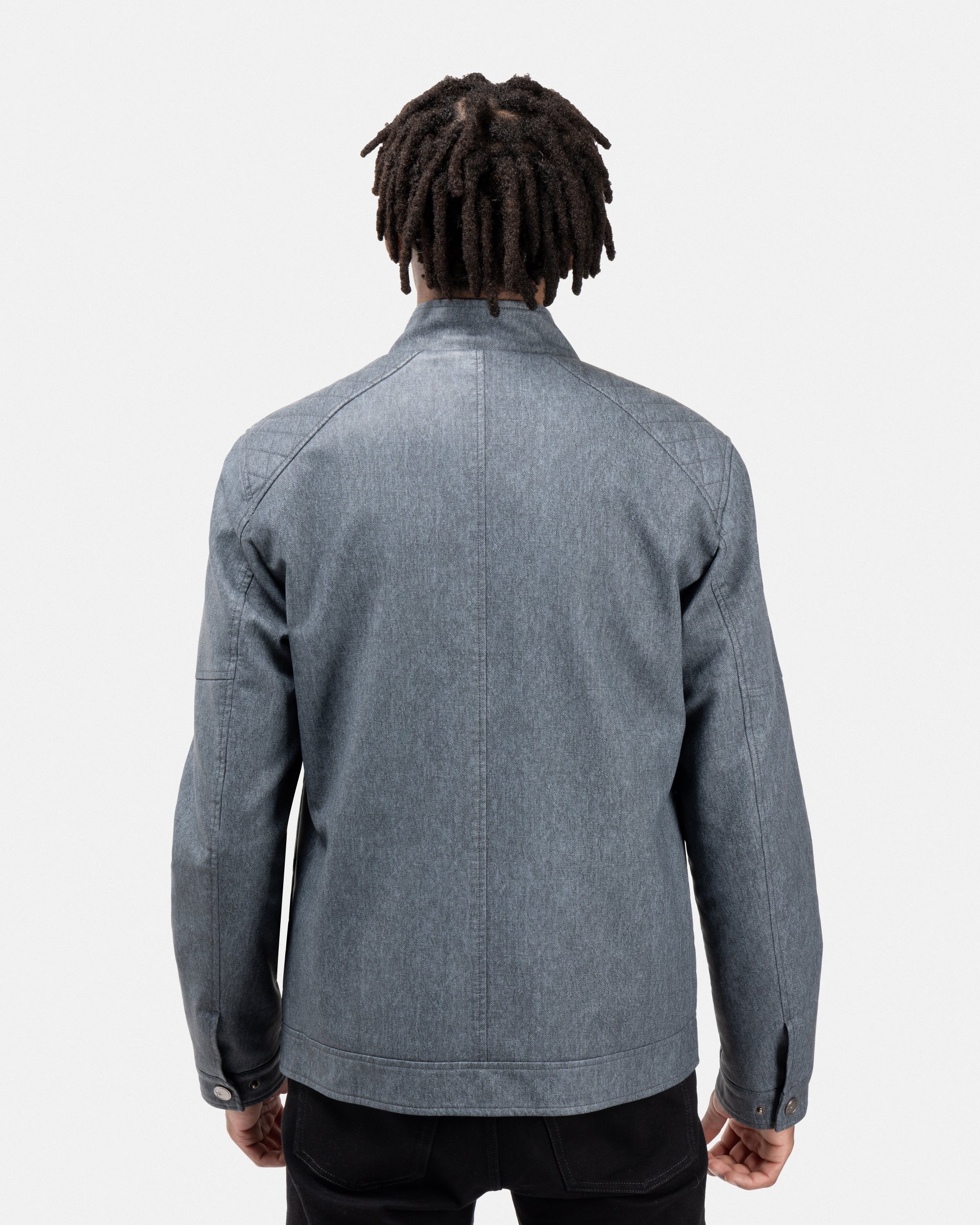 ジャケット QUIRA JACKET (Q608WO Q0039) XRAY JEANS Men's Denim Diamond Quilting PU Moto Jacket With