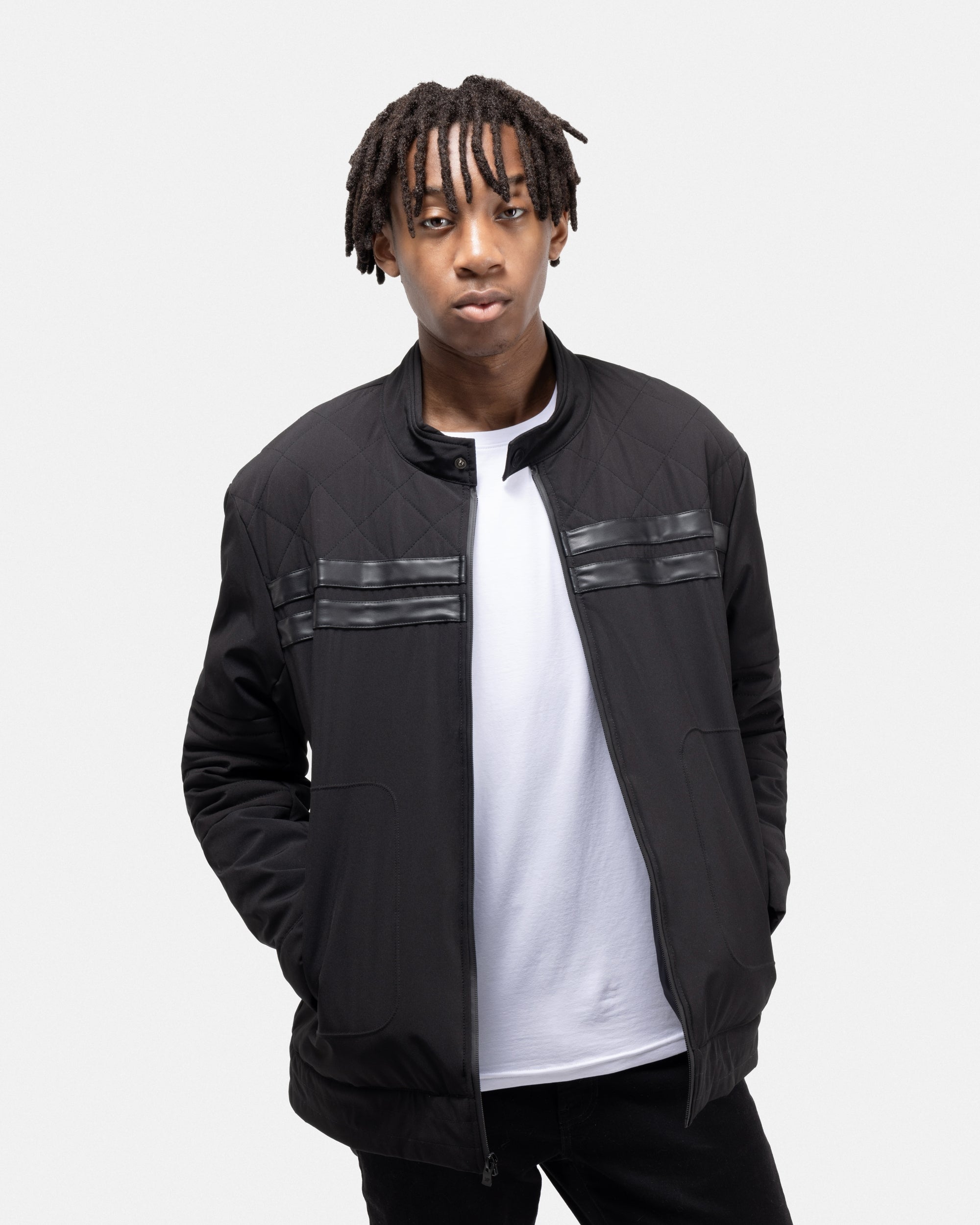 XMJK-82006 Quilted Racer Jacket – X-RAY JEANS