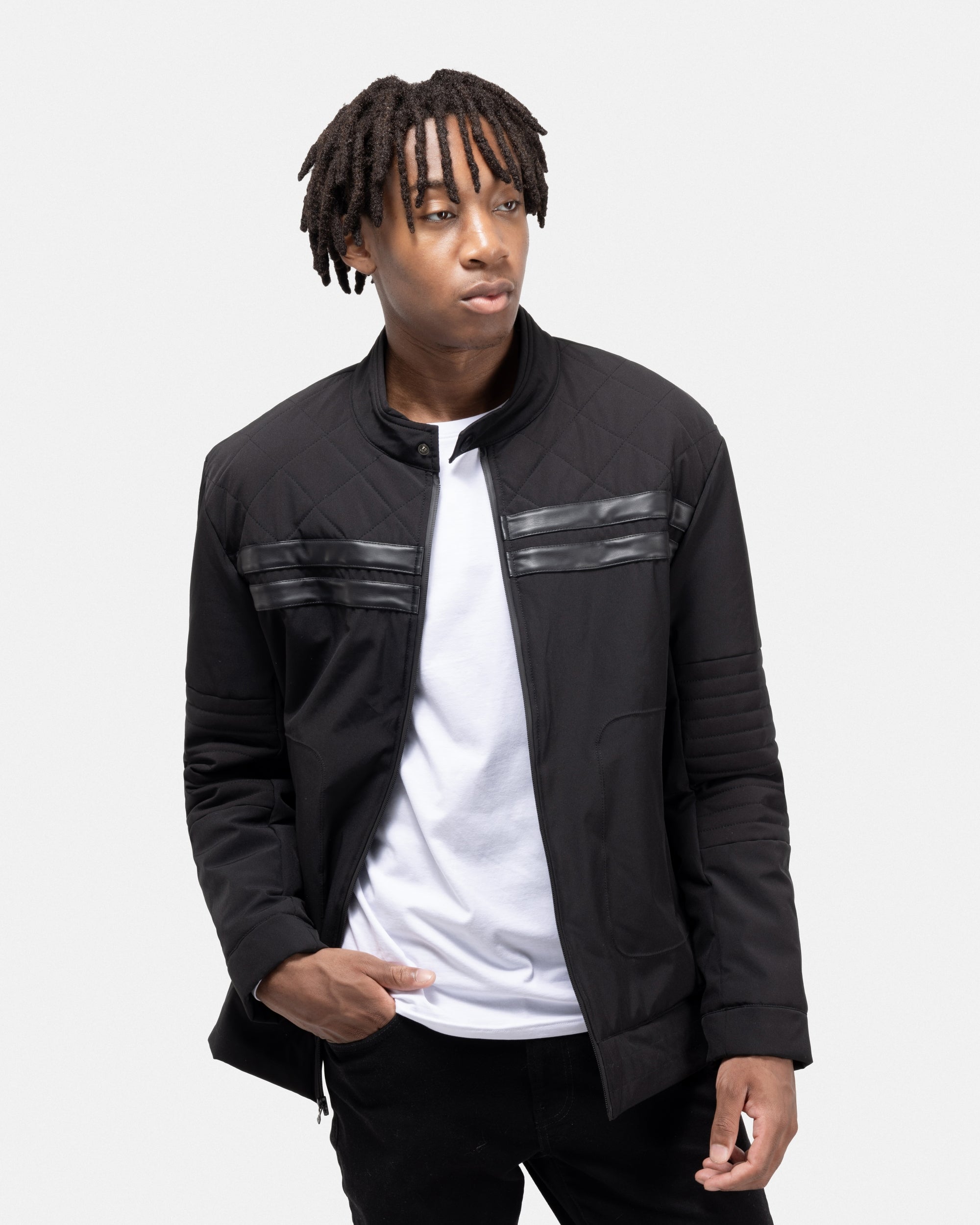 X RAY Men's Quilted Racer Jacket | XMJK-82006