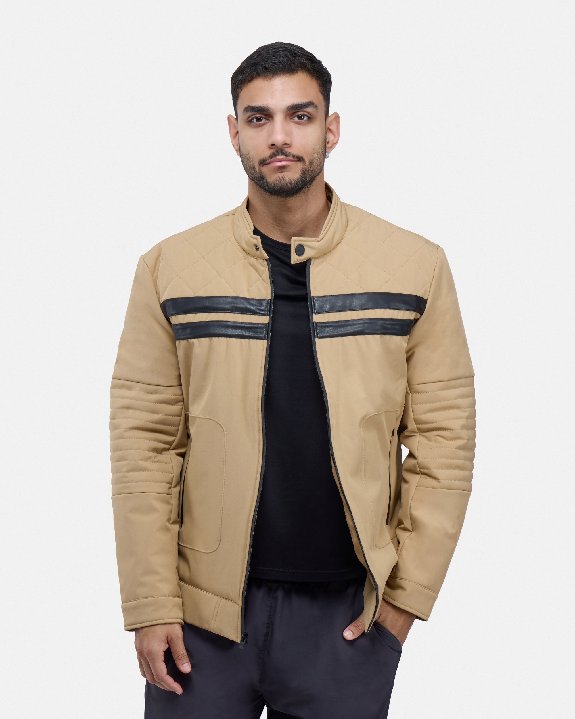 X RAY Men's Quilted Racer Jacket | XMJK-82006
