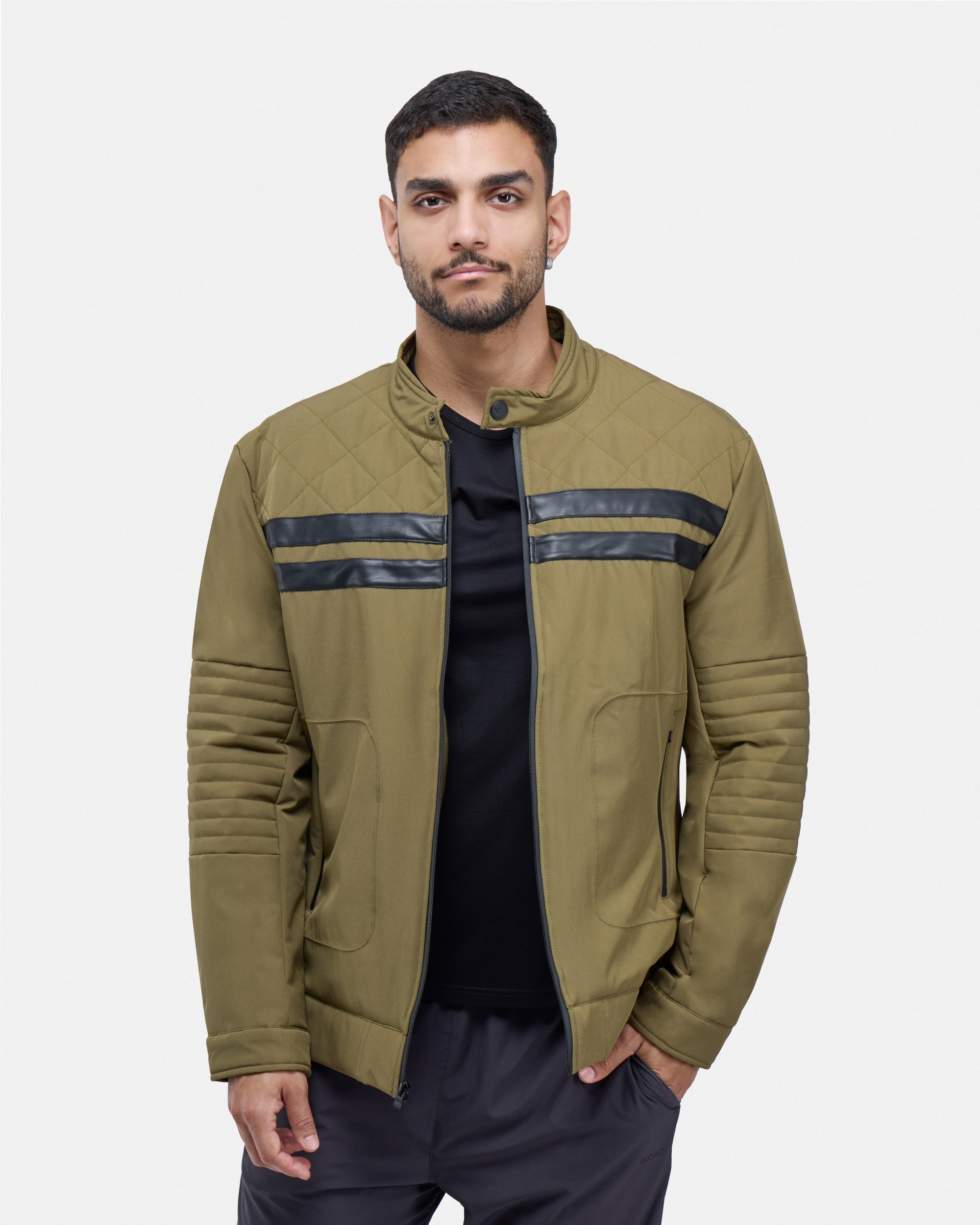 X RAY Men's Quilted Racer Jacket | XMJK-82006