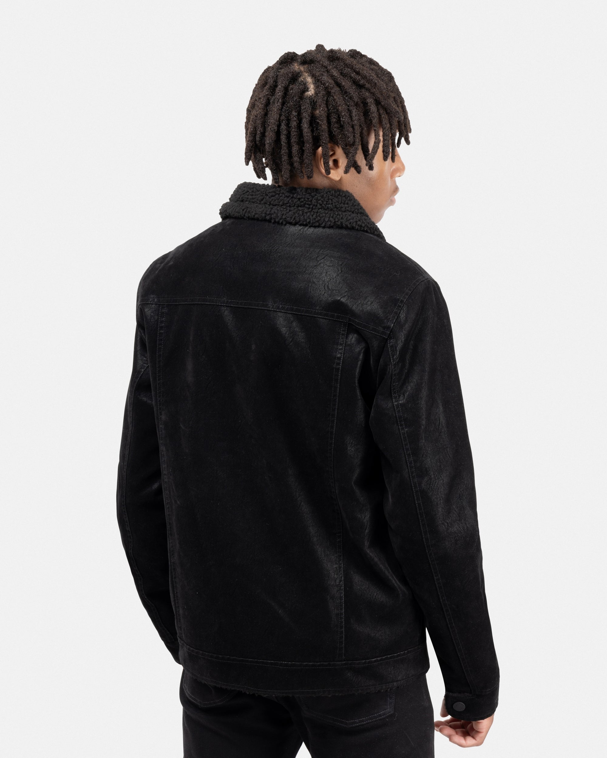 Men's Jacket With Faux Shearling Lining-thumbmail-2