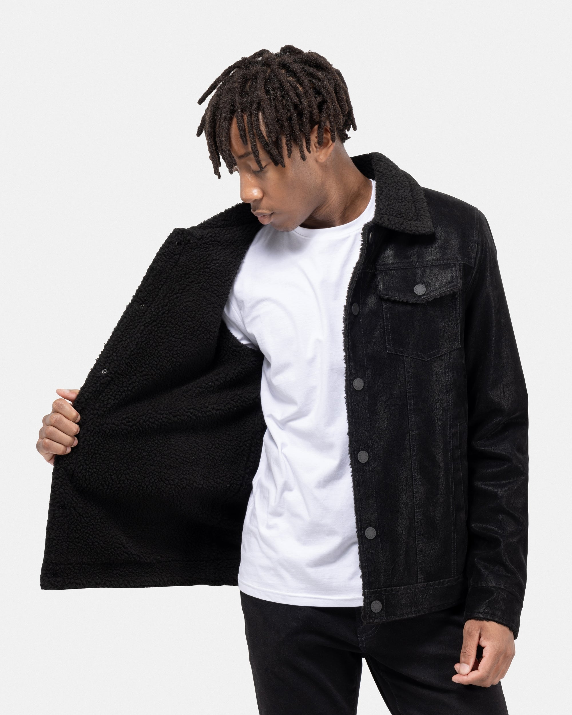 Men's Jacket With Faux Shearling Lining-thumbmail-6