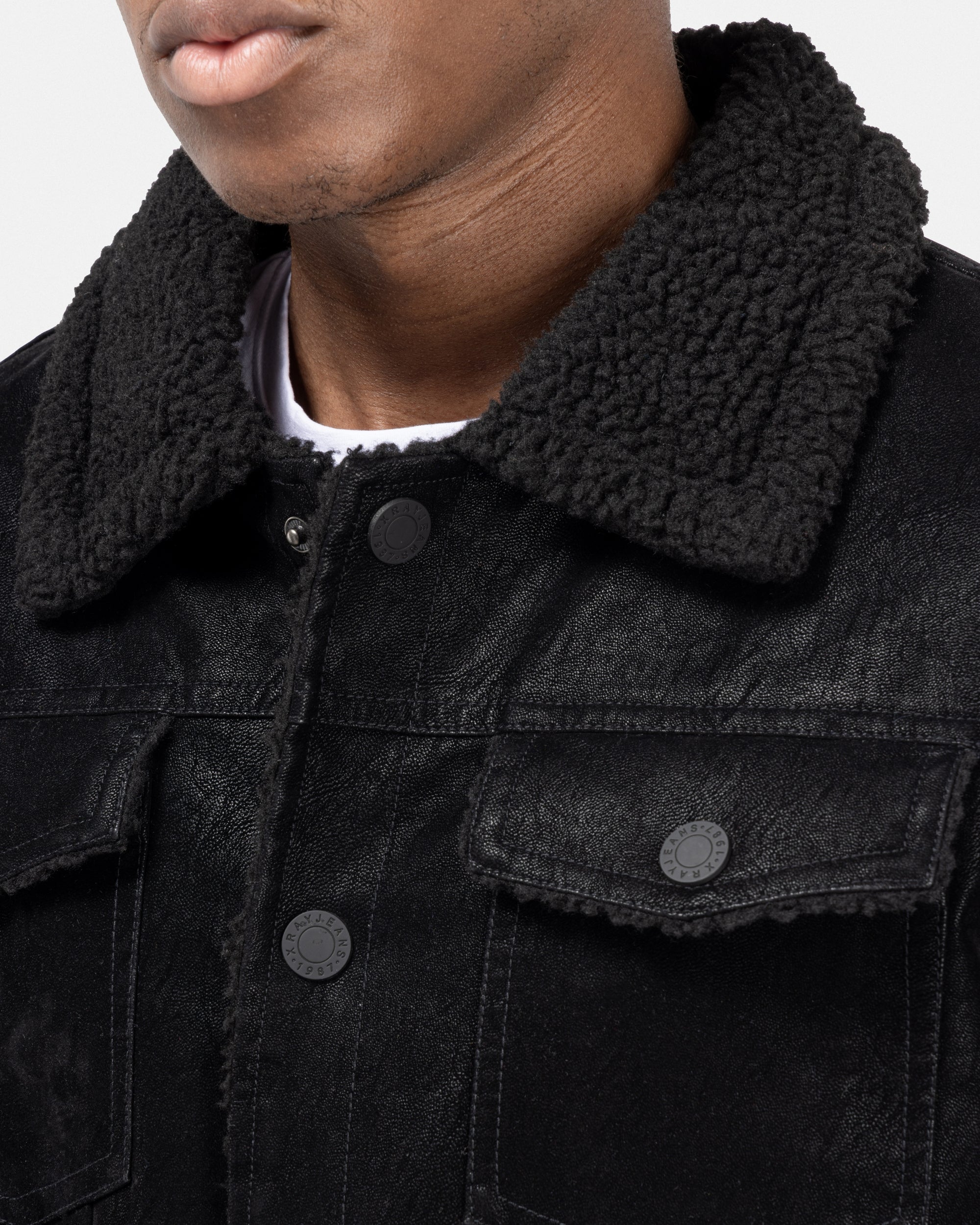 Men's Jacket With Faux Shearling Lining-thumbmail-7