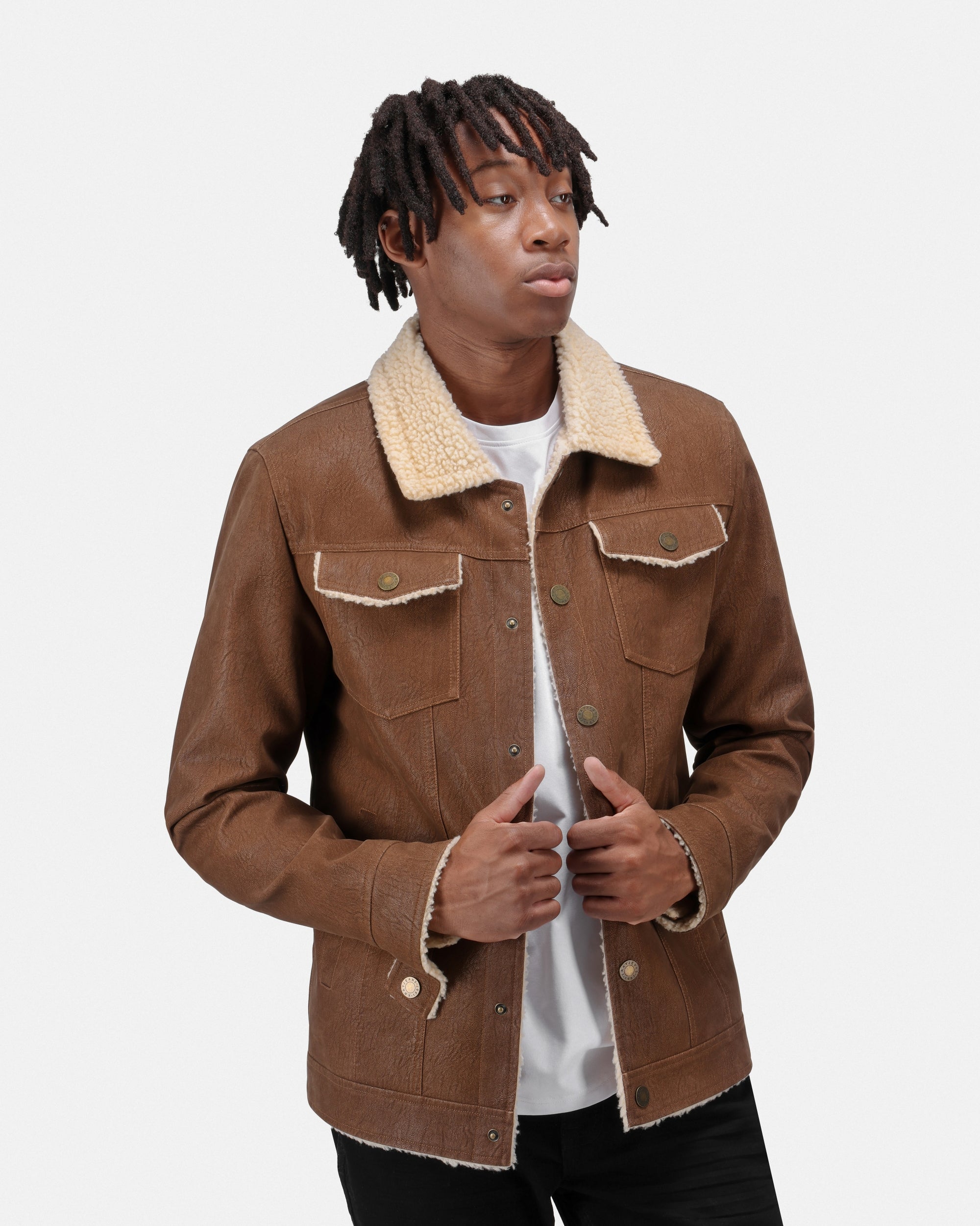 Men's Jacket With Faux Shearling Lining-thumbmail-12