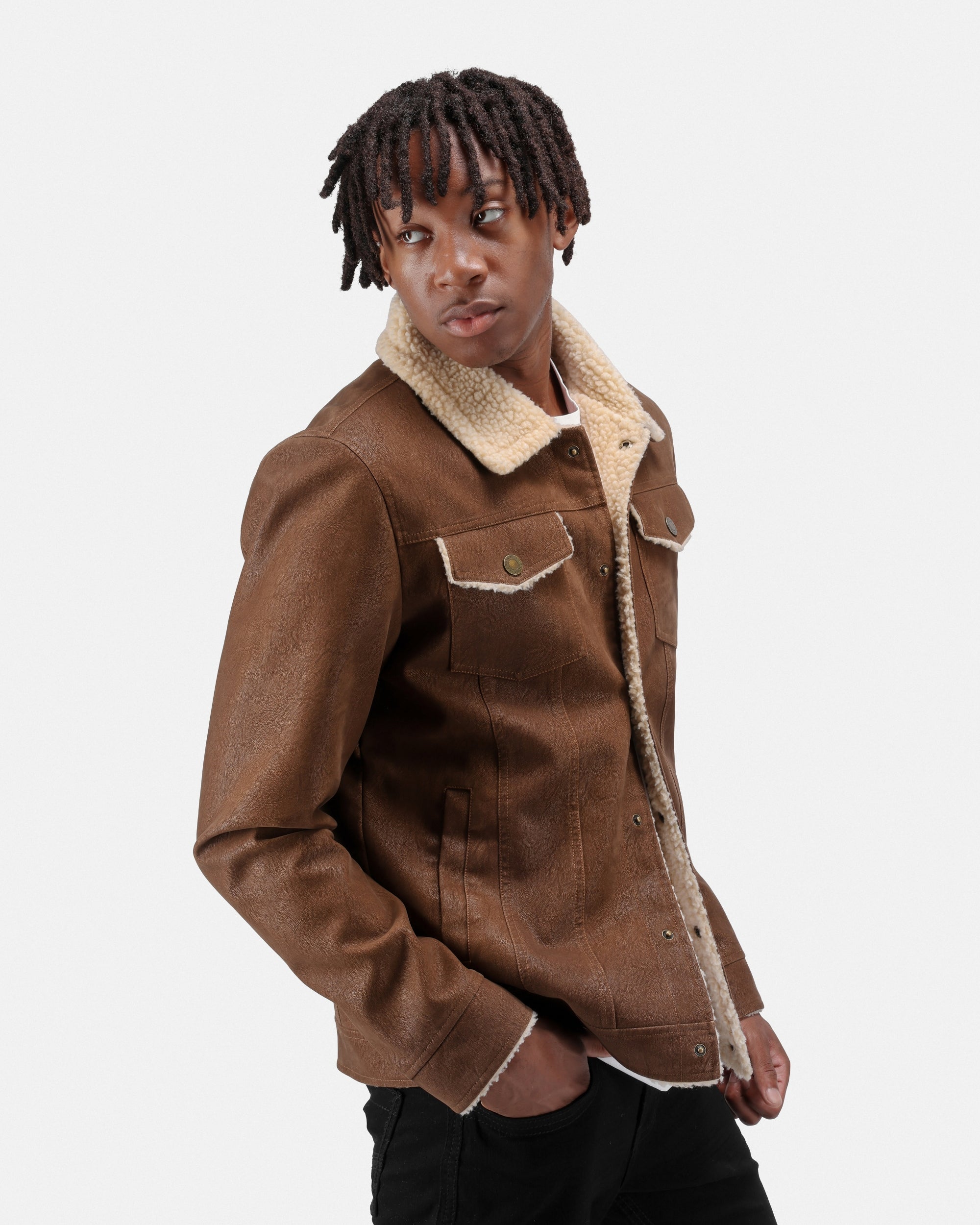Men's Jacket With Faux Shearling Lining-thumbmail-13