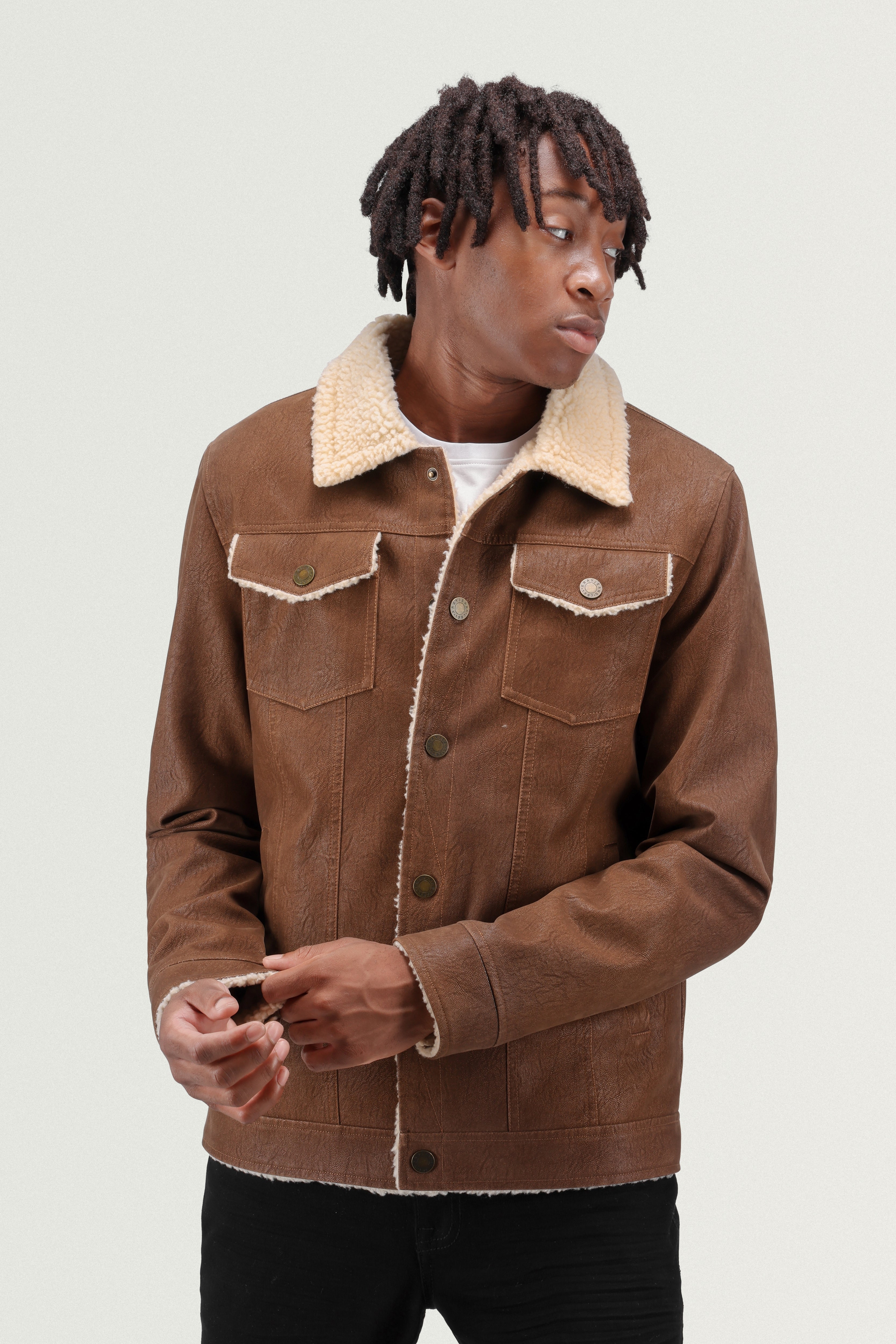 RATS CPOジャケット キムタク X RAY Men's Utility Motorcycle Leather Jacket With Faux
