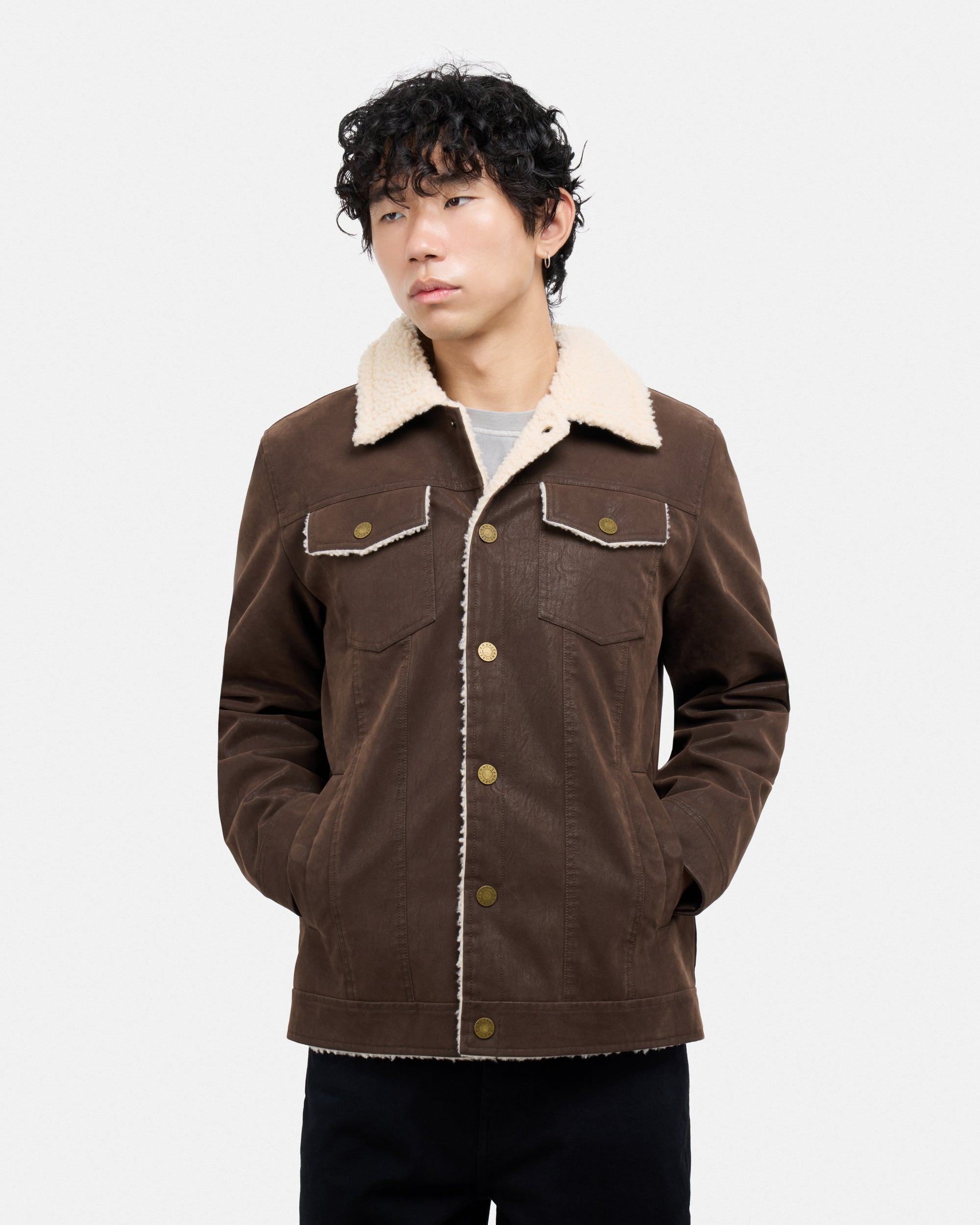 Men's Jacket With Faux Shearling Lining-thumbmail-23