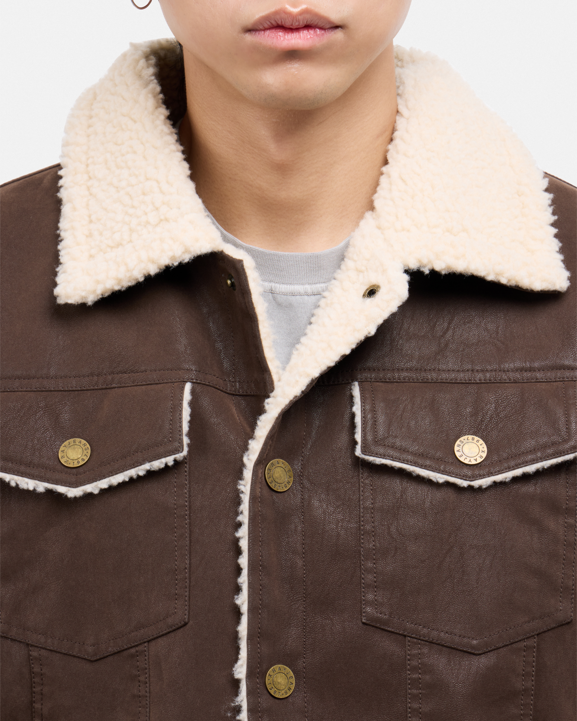Men's Jacket With Faux Shearling Lining-thumbmail-25