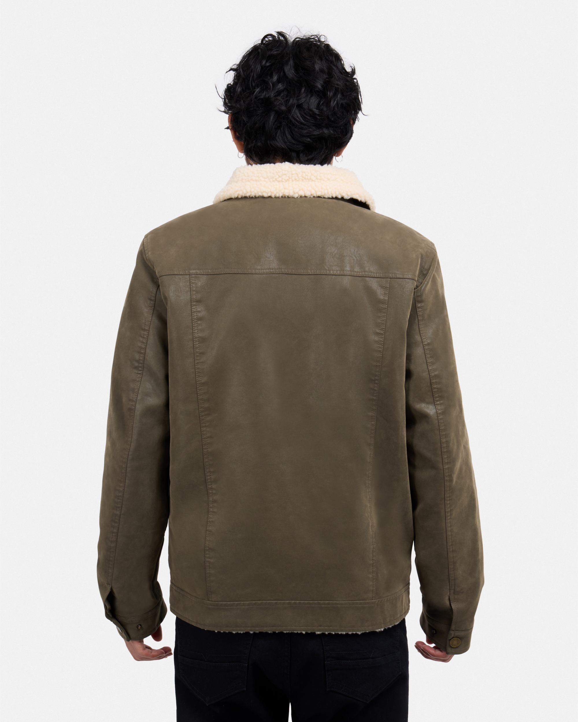 Men's Jacket With Faux Shearling Lining-thumbmail-30