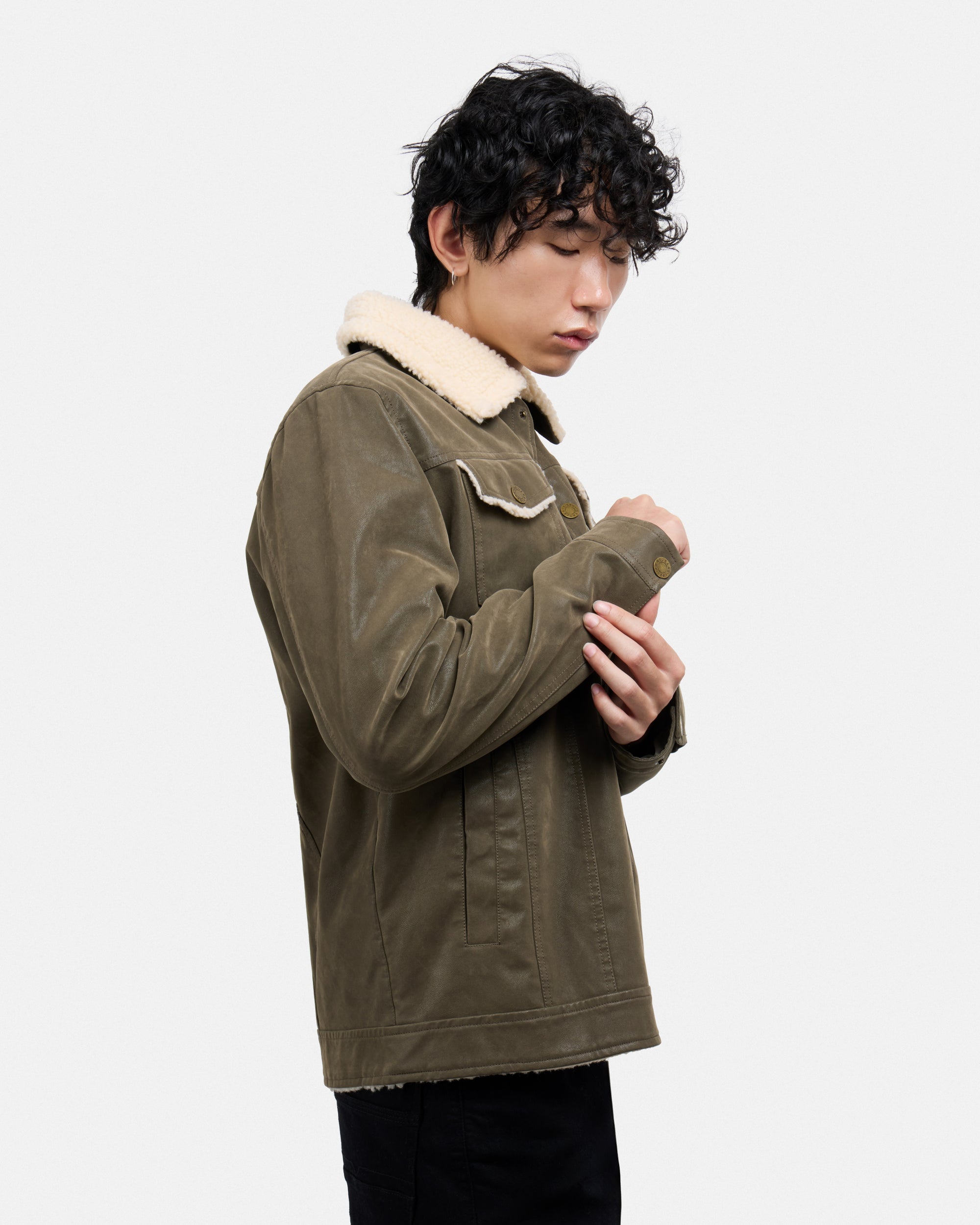 Men's Jacket With Faux Shearling Lining-thumbmail-31