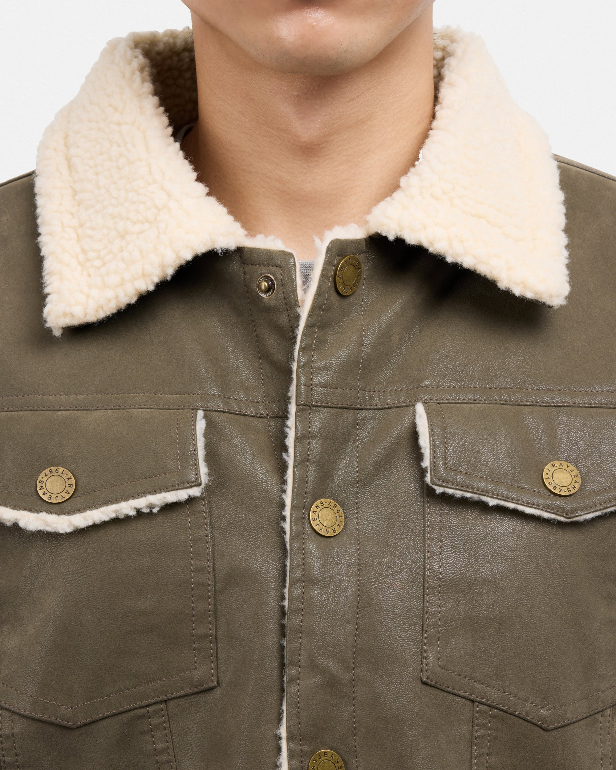 Men's Jacket With Faux Shearling Lining-thumbmail-34