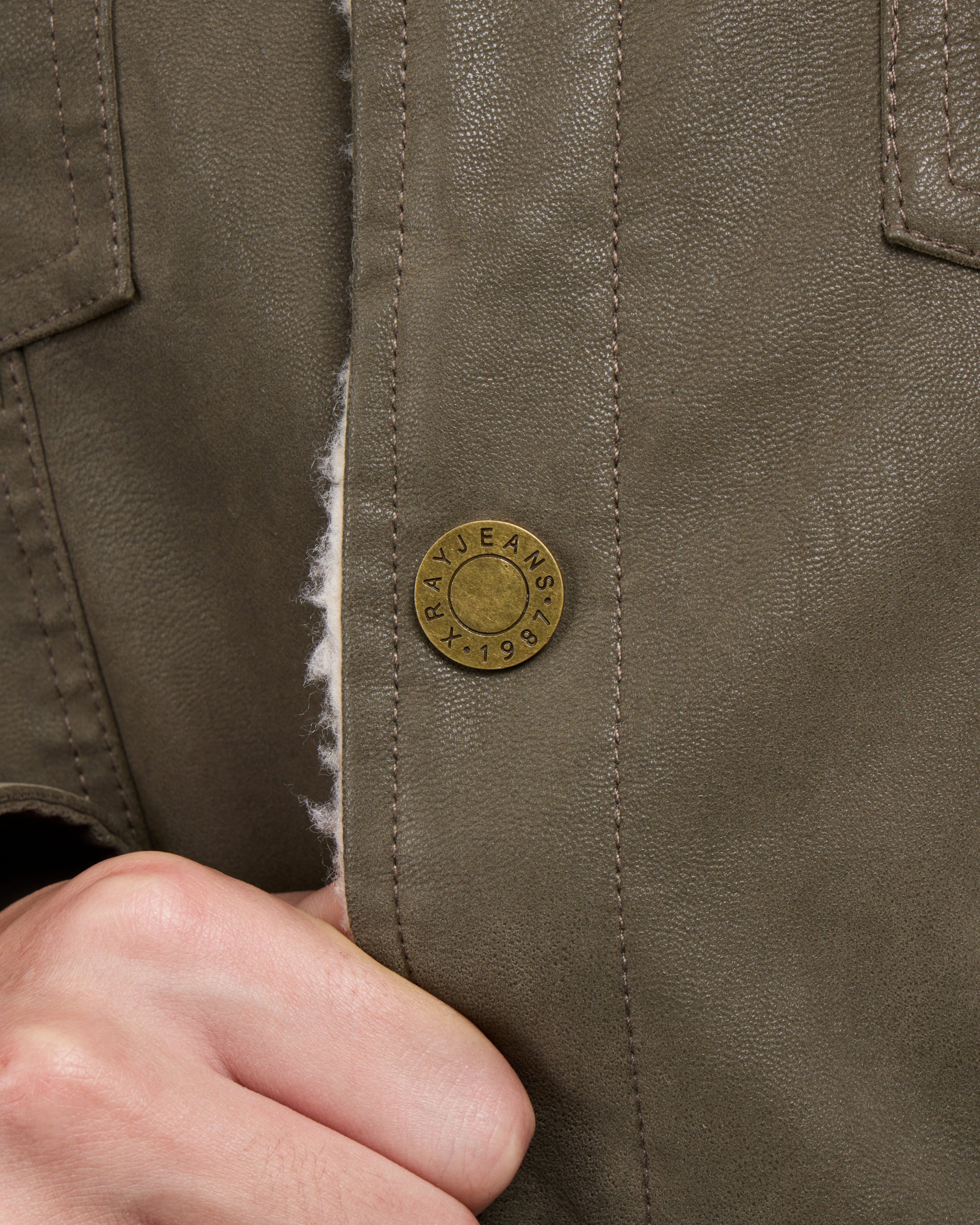 Men's Jacket With Faux Shearling Lining-thumbmail-35