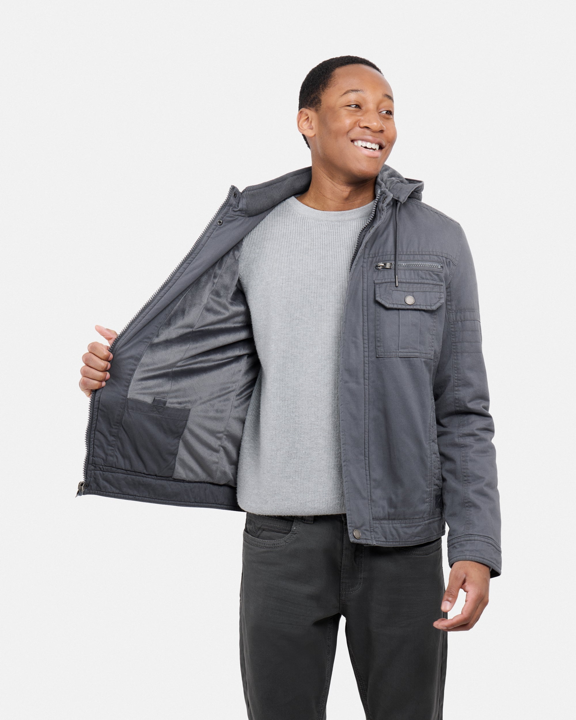 #XMJK-84028 Hooded Military-Style Cargo Jacket-thumbmail-6