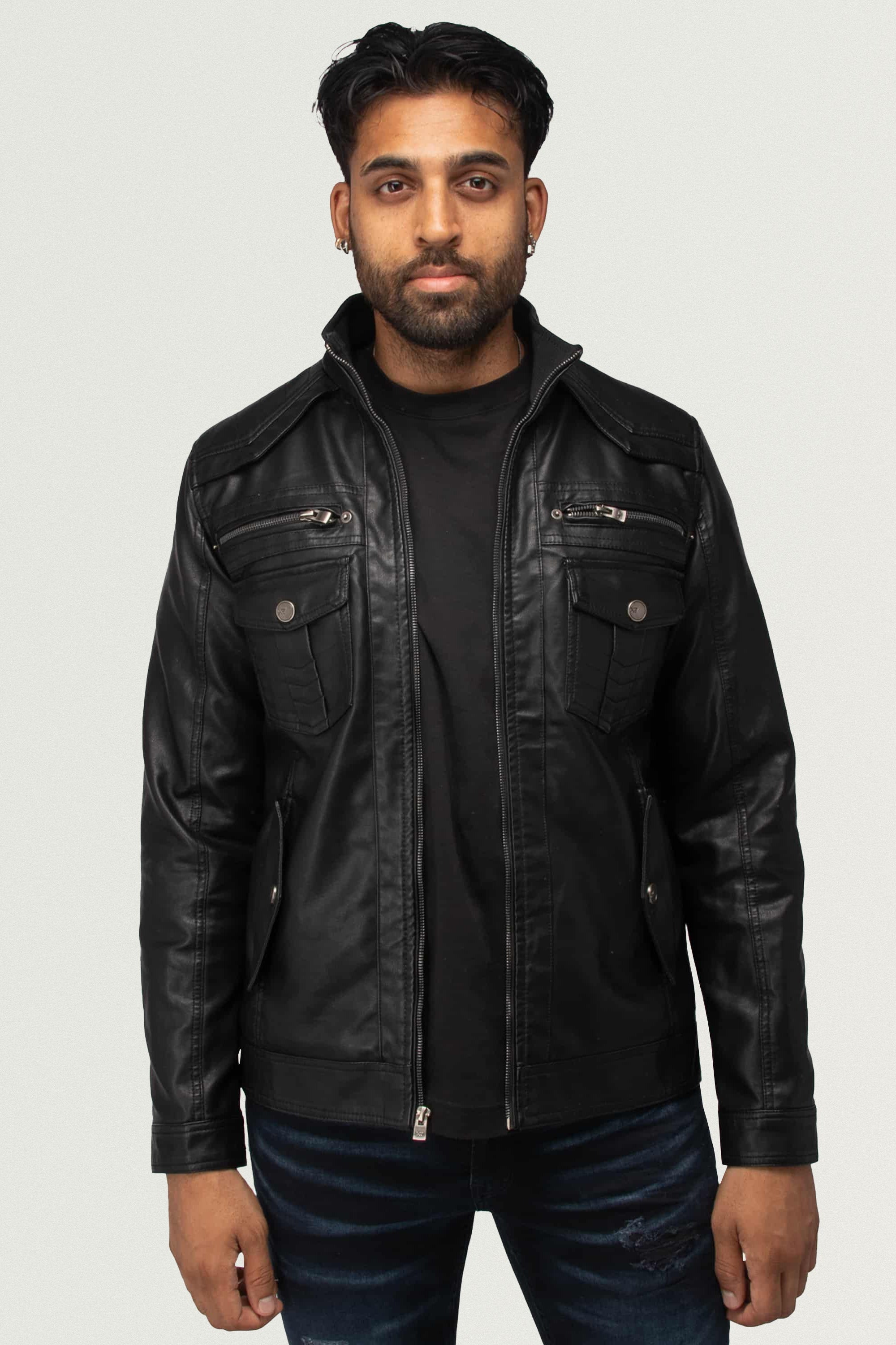 RATS CPOジャケット キムタク X RAY Men's Utility Motorcycle Leather Jacket With Faux