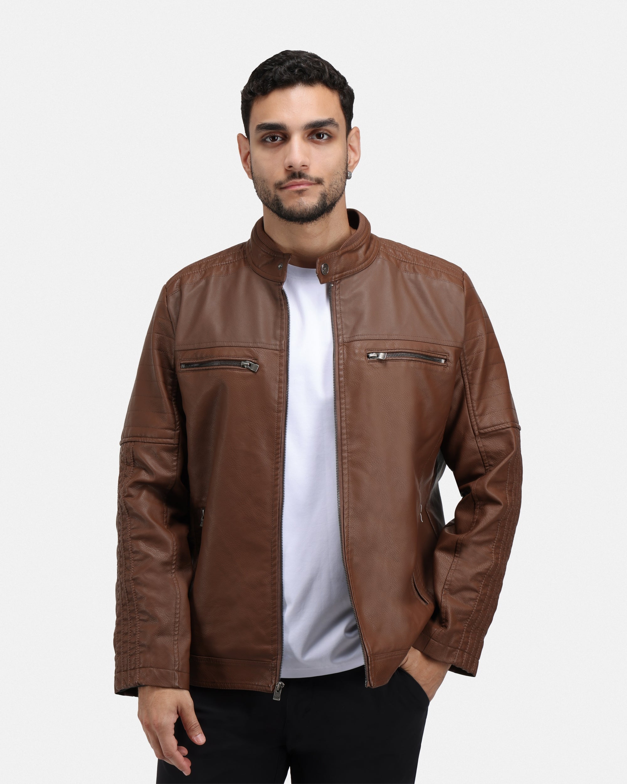 X RAY Leather Jacket Men