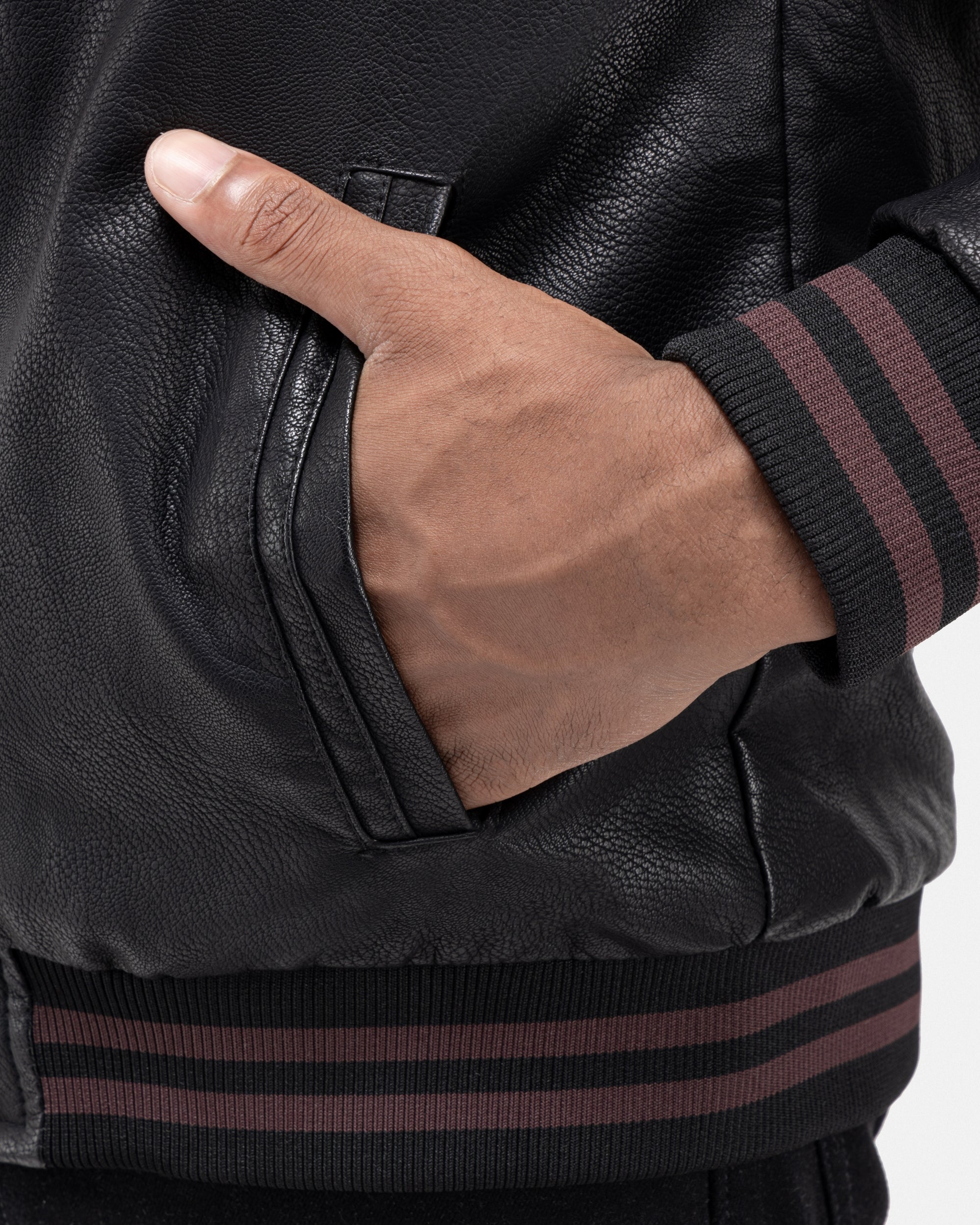 X RAY Men's Grainy PU Leather Hooded Jacket With Faux Shearling