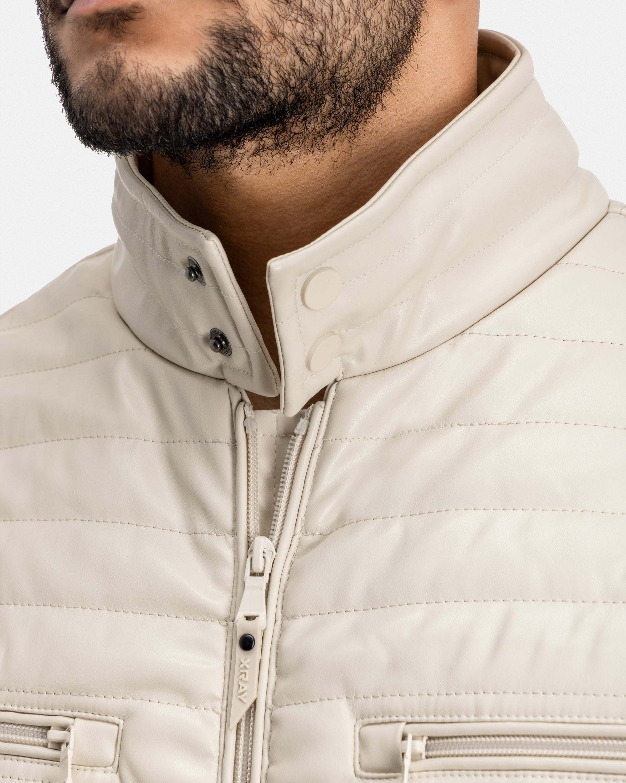 XMLJ-54002 PU Quilted Jacket With Faux Shearling Lining – X-RAY JEANS