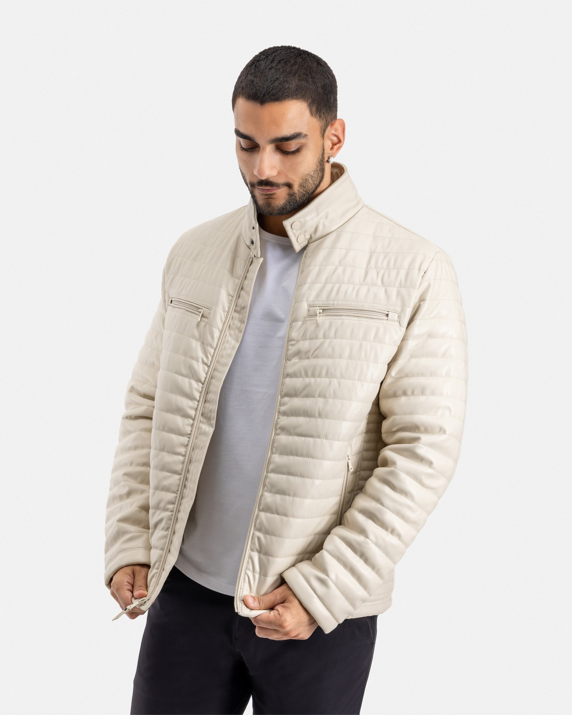 XMLJ-54002 PU Quilted Jacket With Faux Shearling Lining – X-RAY JEANS