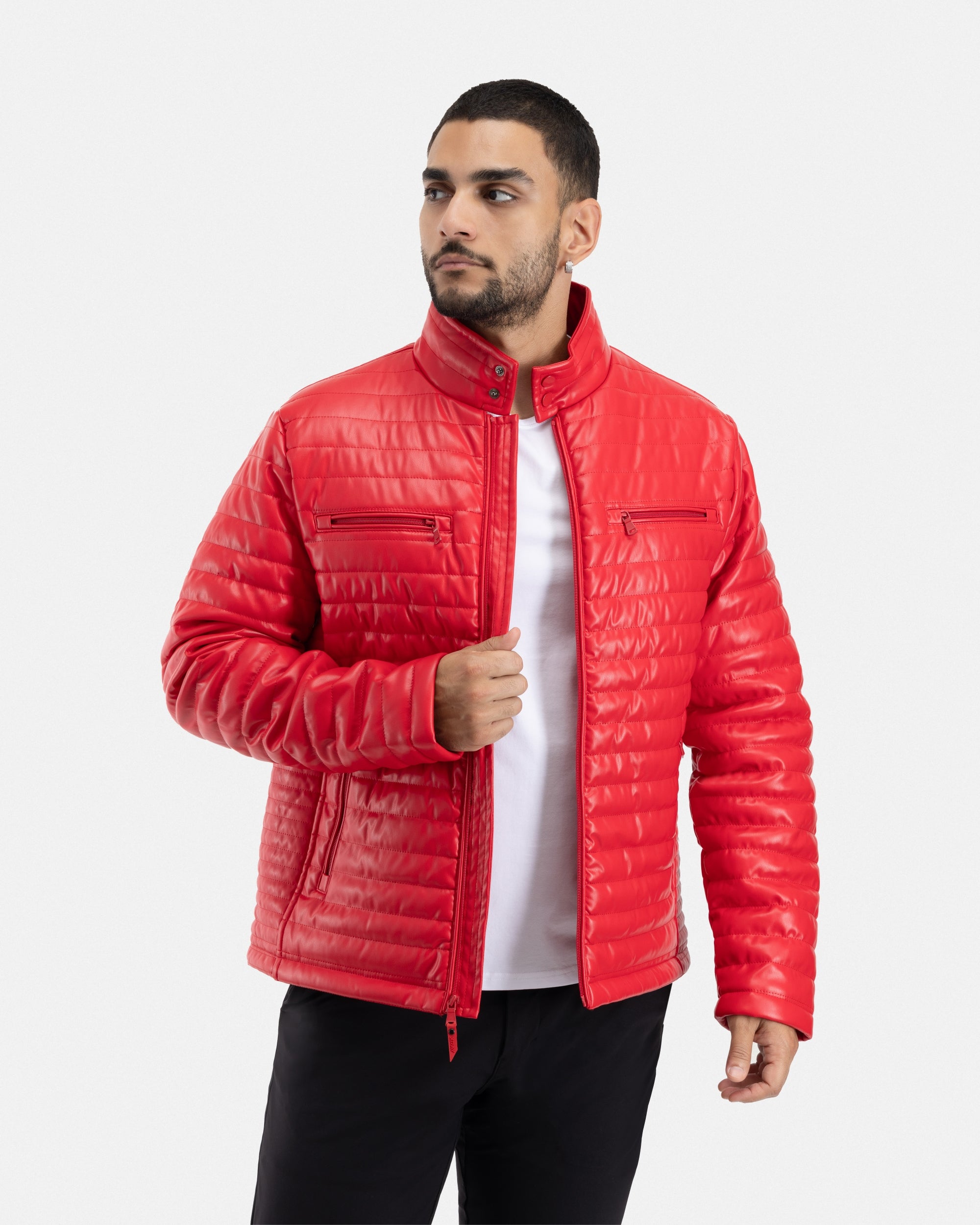 XMLJ-54002 PU Quilted Jacket With Faux Shearling Lining – X-RAY JEANS