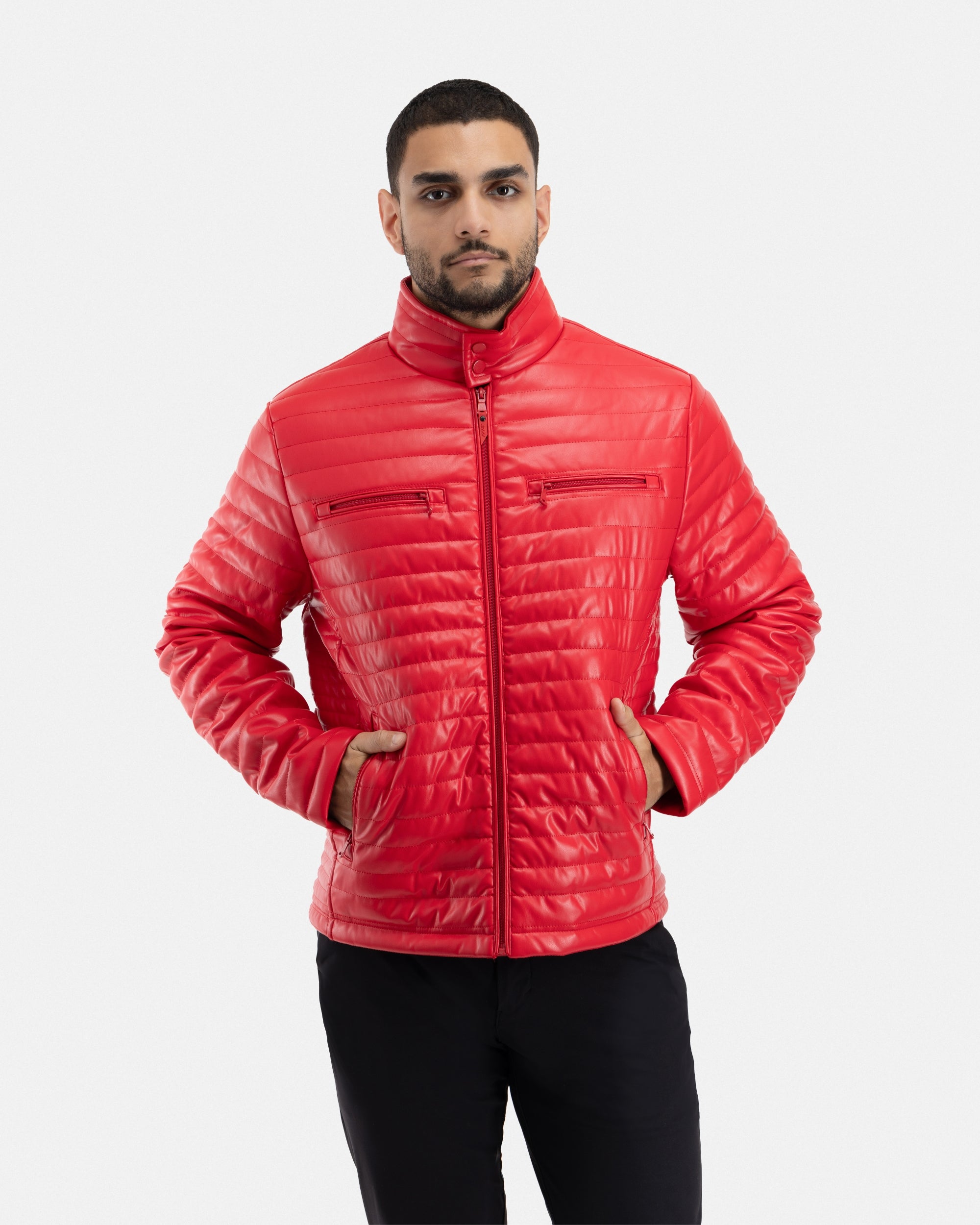 XMLJ-54002 PU Quilted Jacket With Faux Shearling Lining – X-RAY JEANS