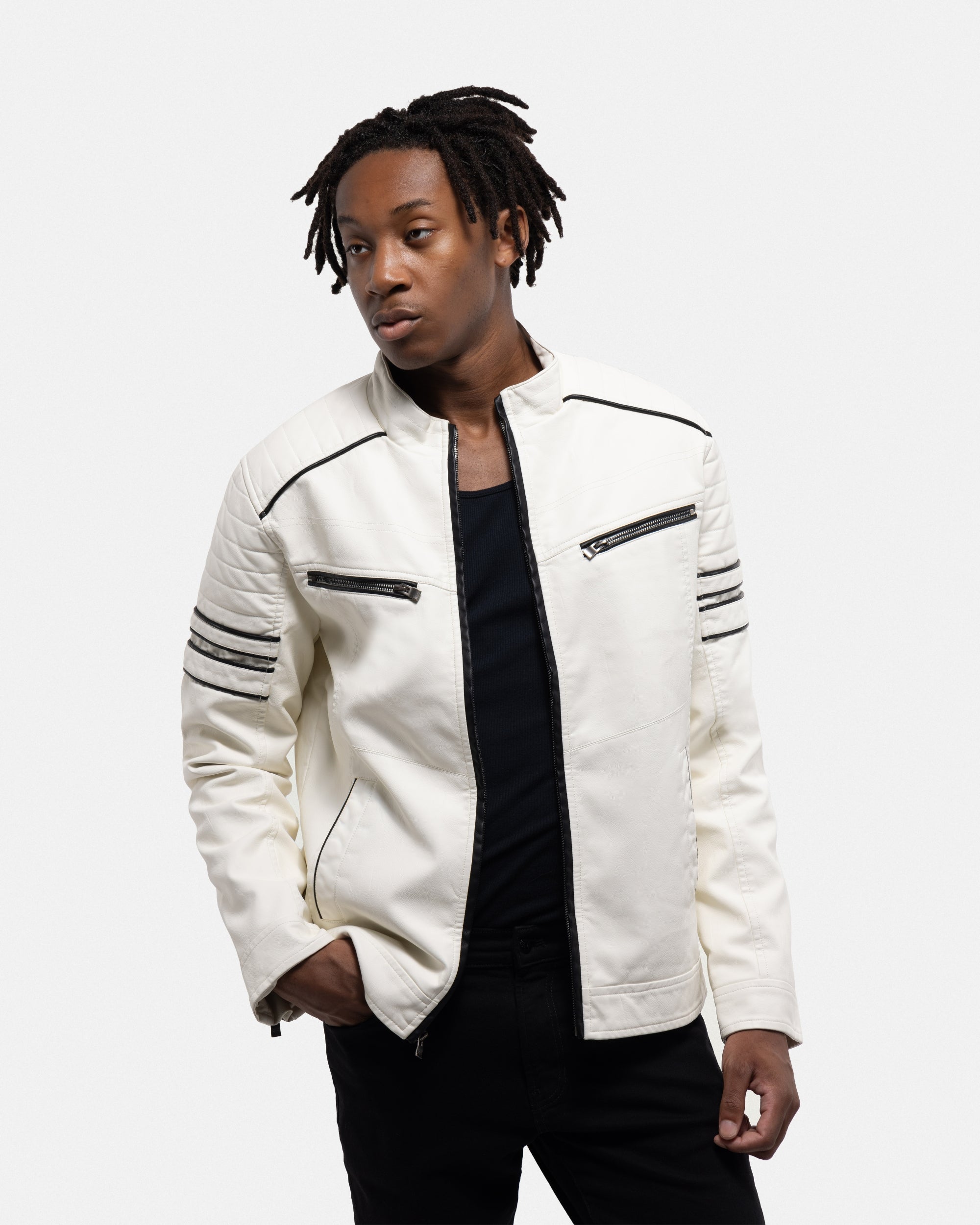 X RAY Men's PU Jacket With Faux Shearling Lining