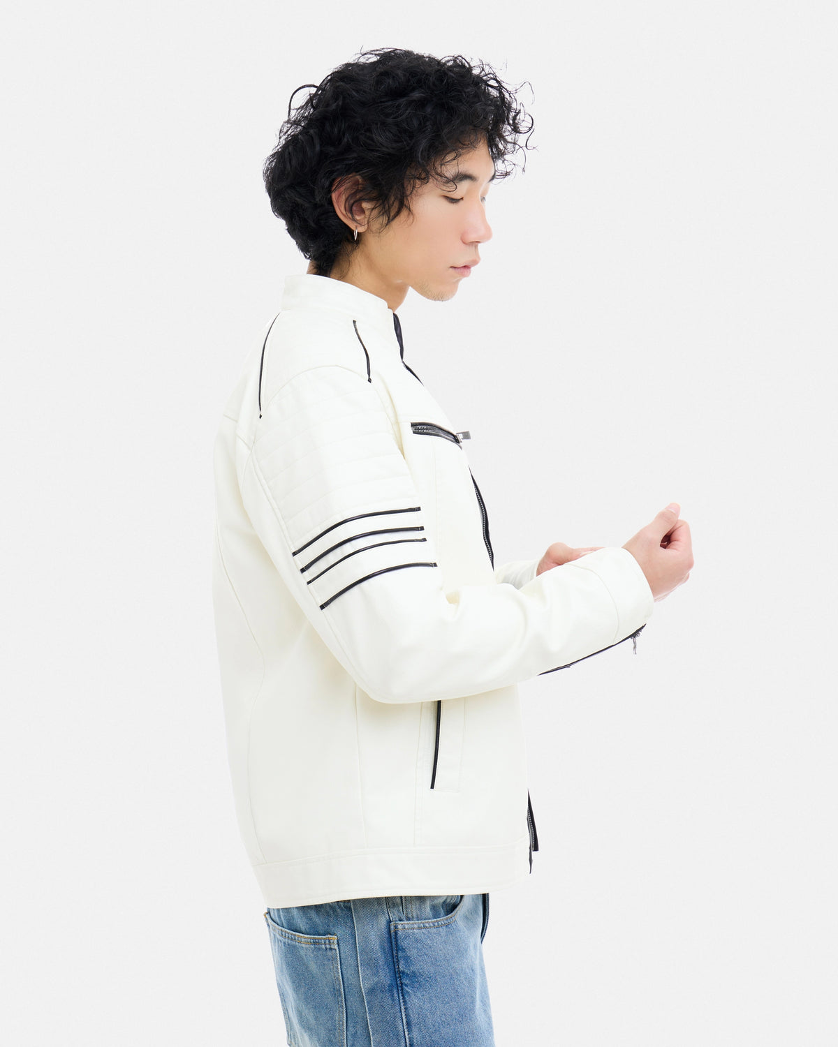 X RAY Men's PU Jacket With Faux Shearling Lining-thumbmail-3