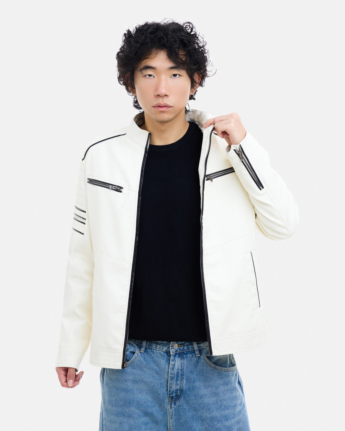 X RAY Men's PU Jacket With Faux Shearling Lining-thumbmail-5