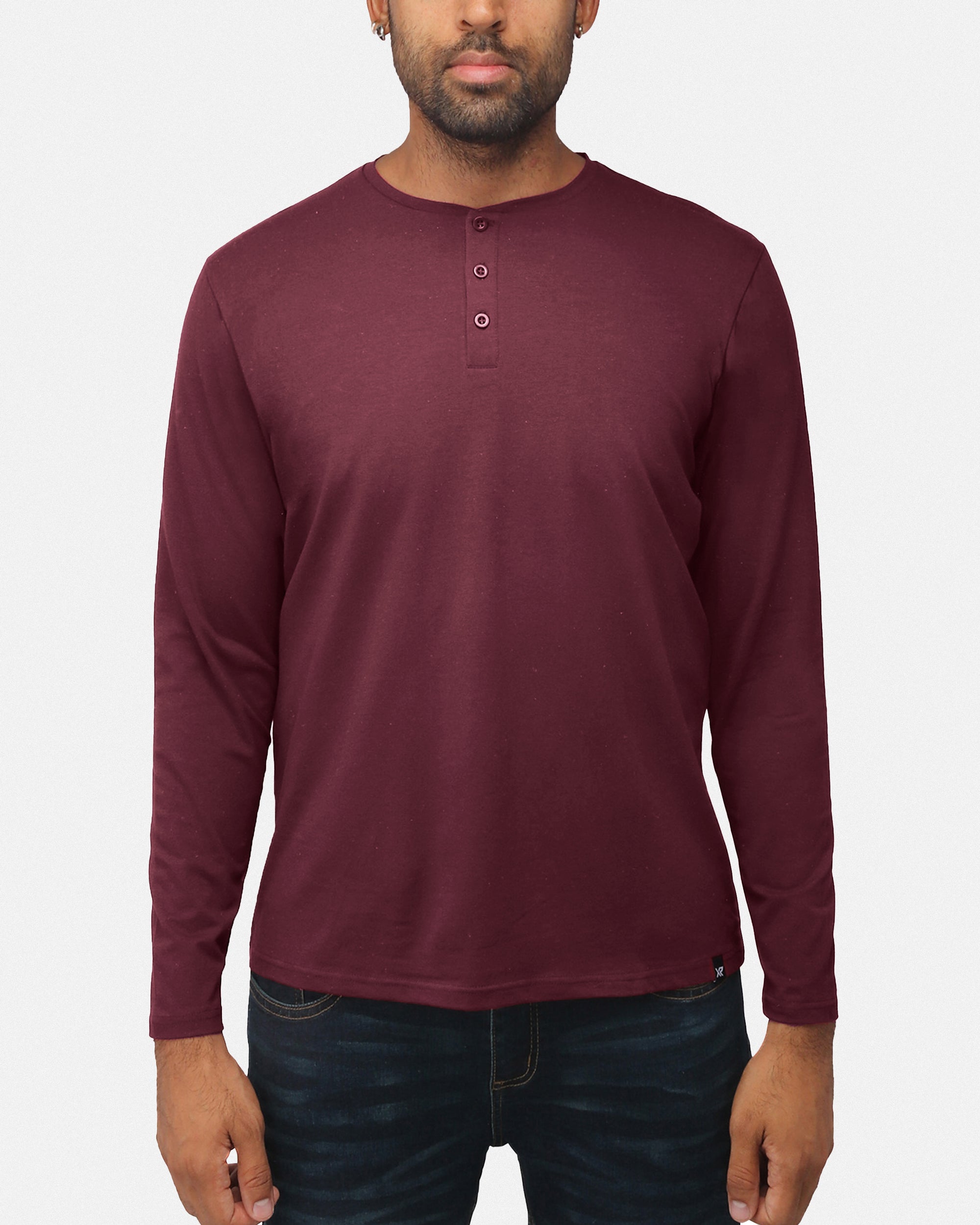 X RAY Men's Classic Long Sleeve Henley T-Shirt