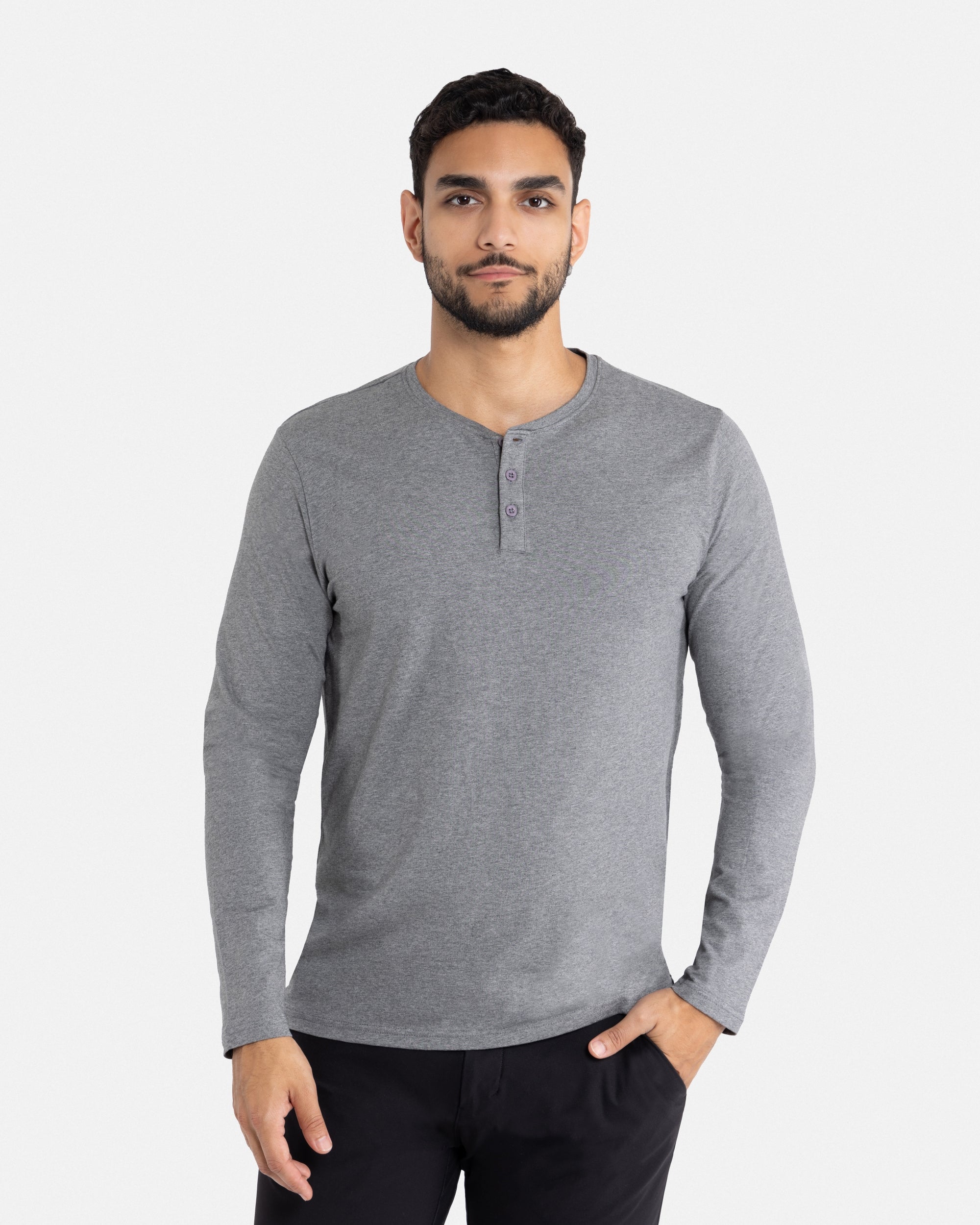 X RAY Men's Classic Long Sleeve Henley T-Shirt