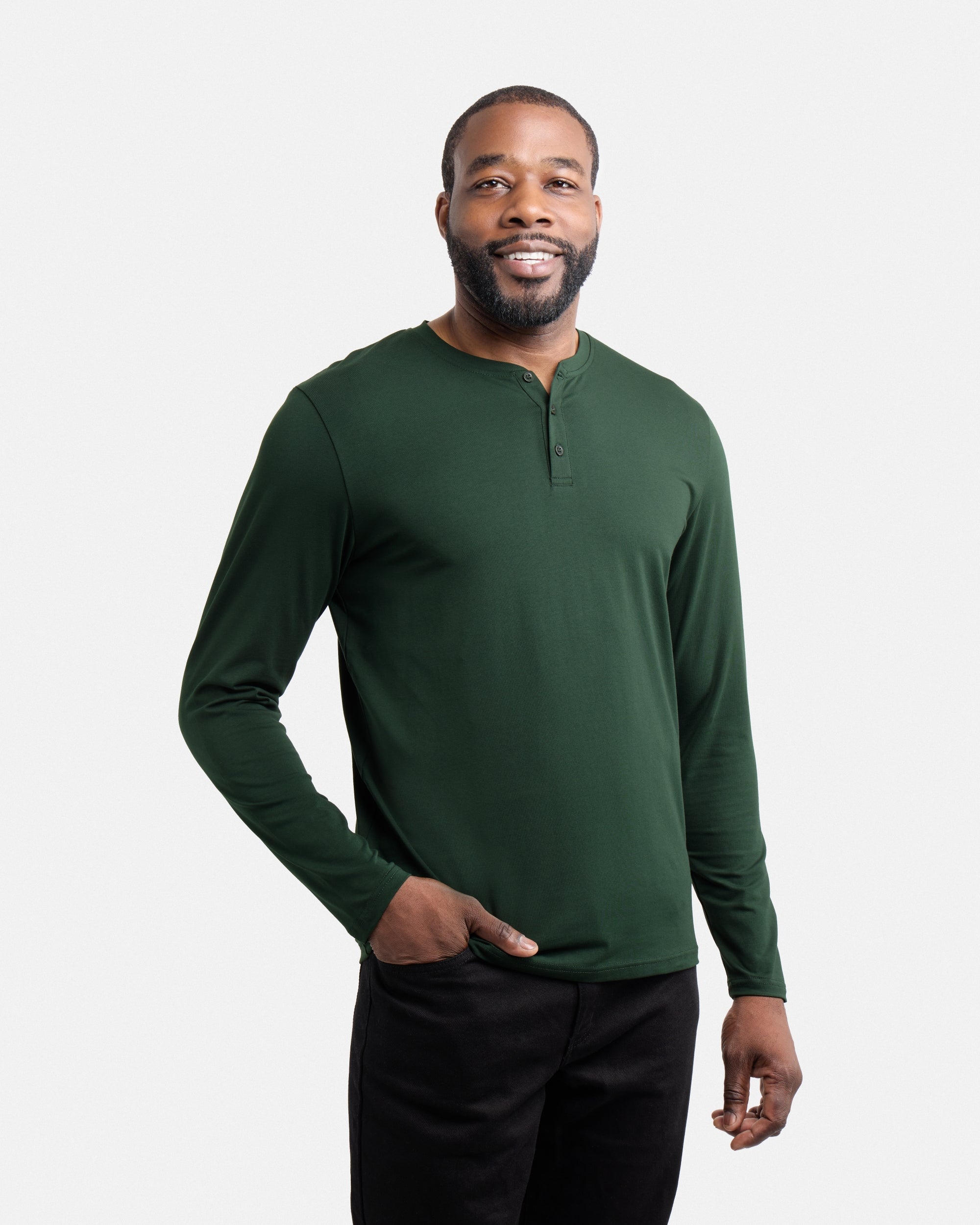 【REMI RELIEF】 HENLEYLONG SLEEVET-SHIRT Mens Remi Long Sleeve Henley True White