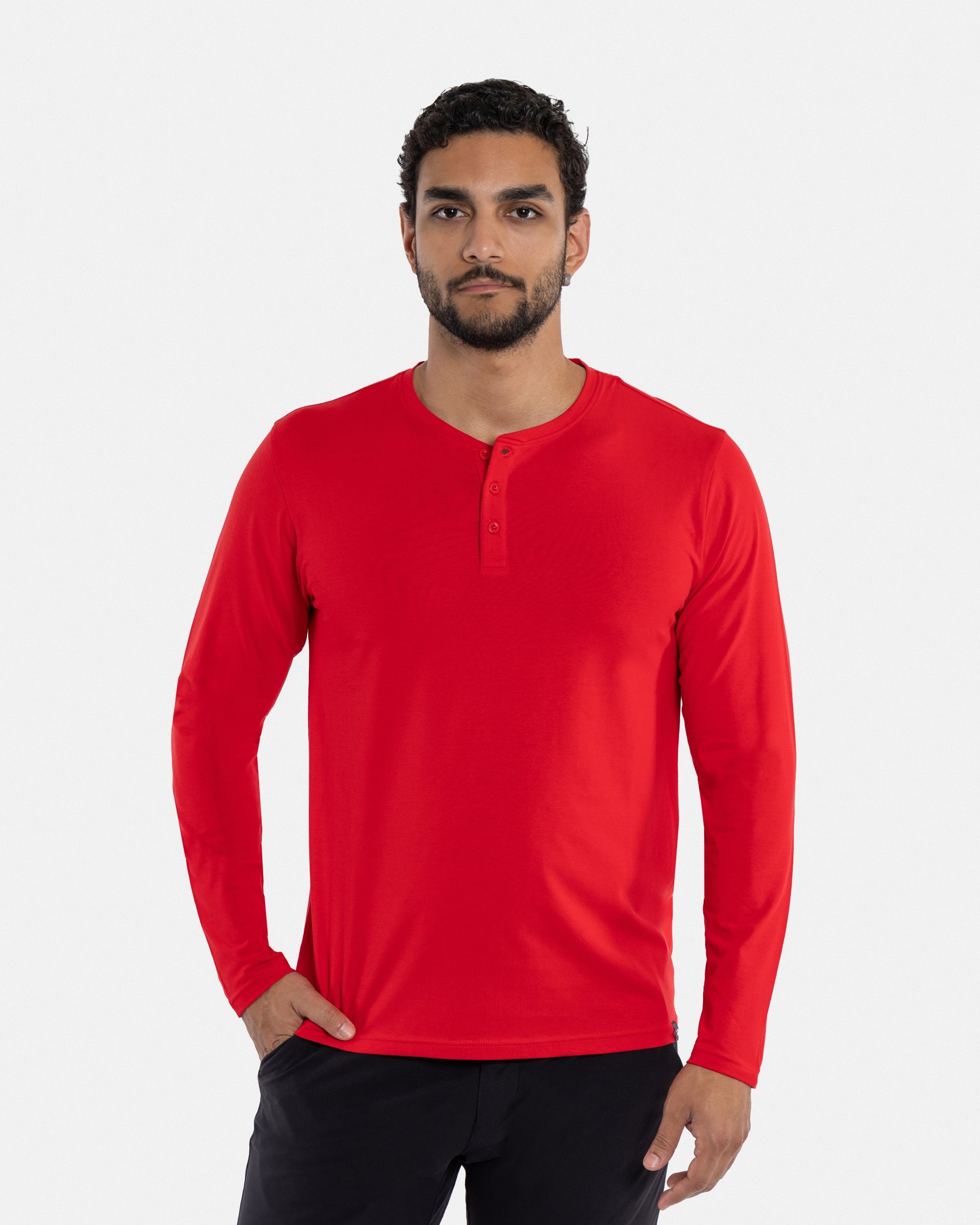 X RAY Men's Classic Long Sleeve Henley T-Shirt – X-RAY JEANS