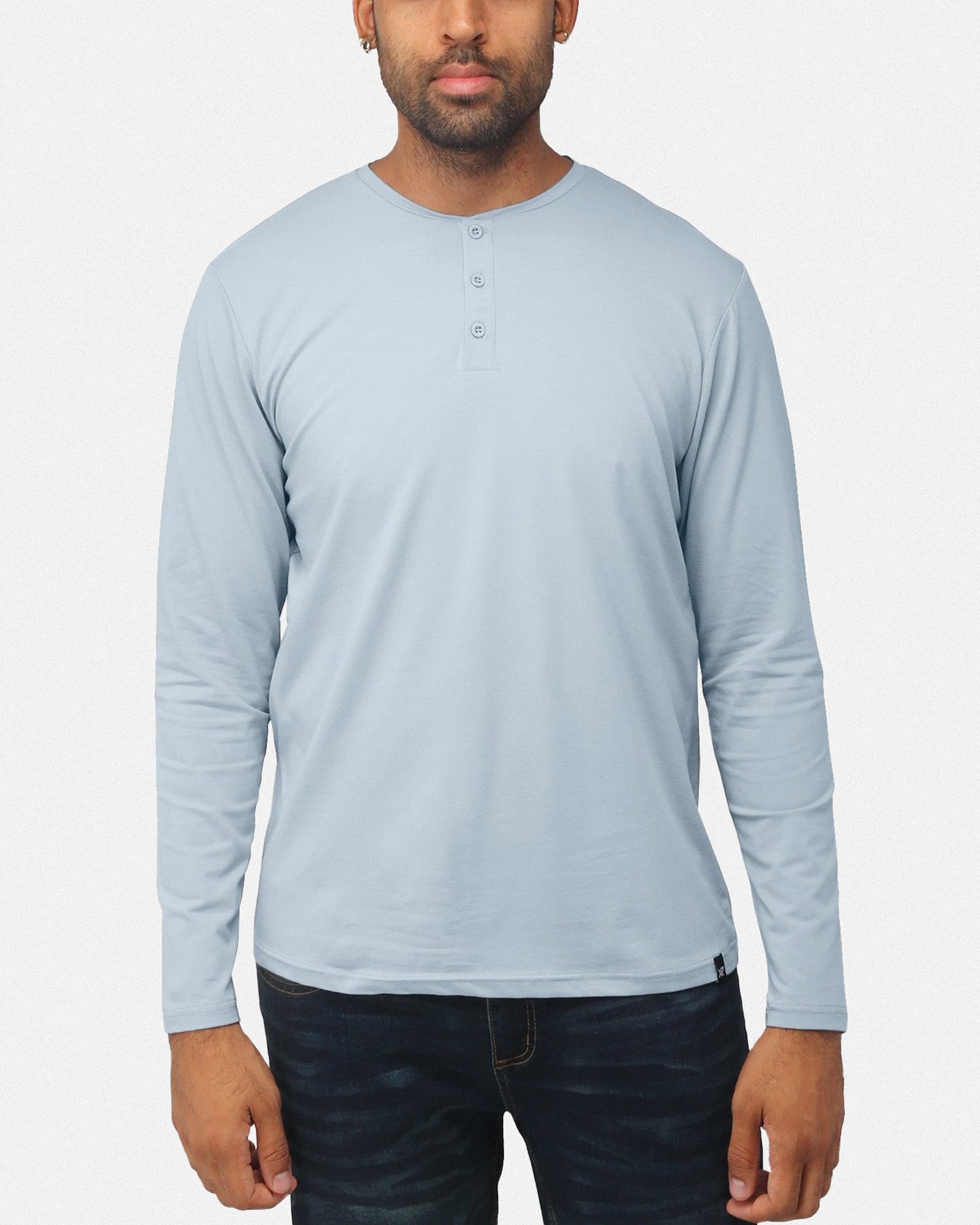 X RAY Men's Long Sleeve Henley Shirt