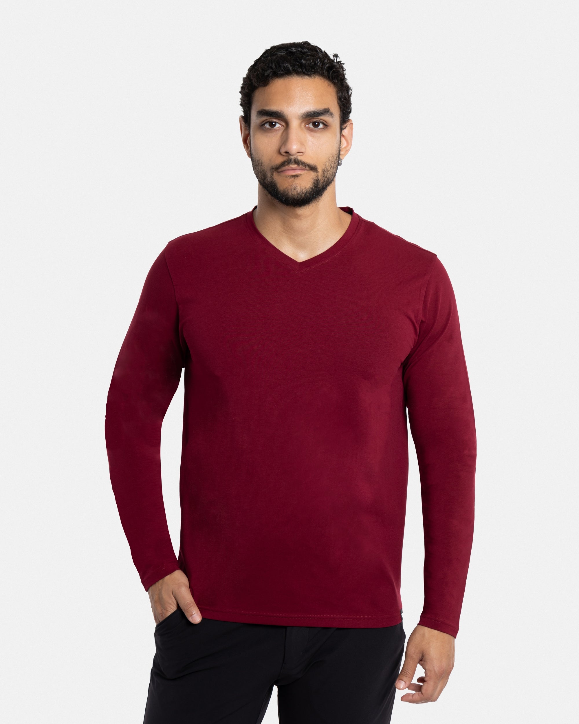 X RAY Men's Classic Long Sleeve V-Neck T-Shirt