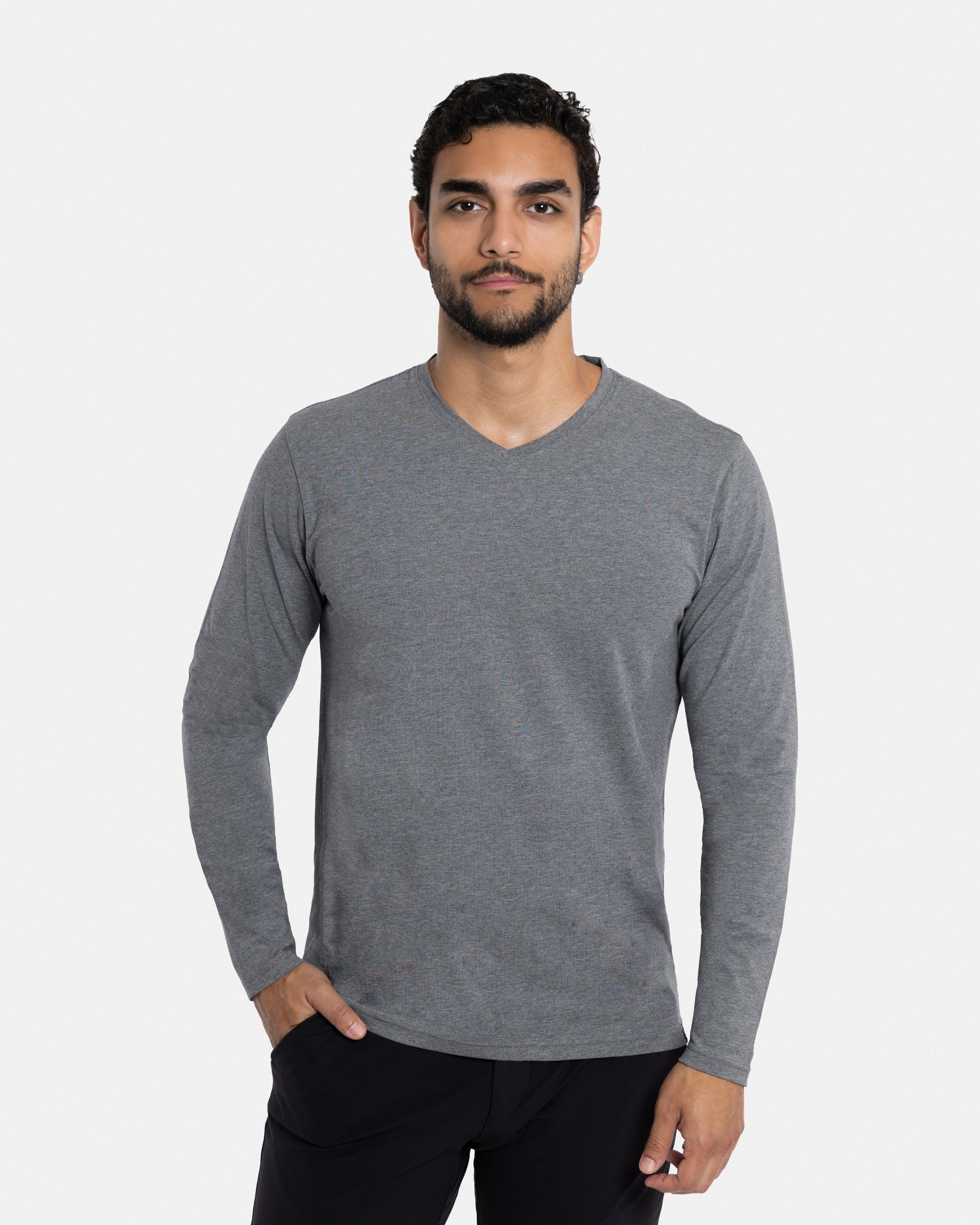 X RAY Men's Classic Long Sleeve V-Neck T-Shirt