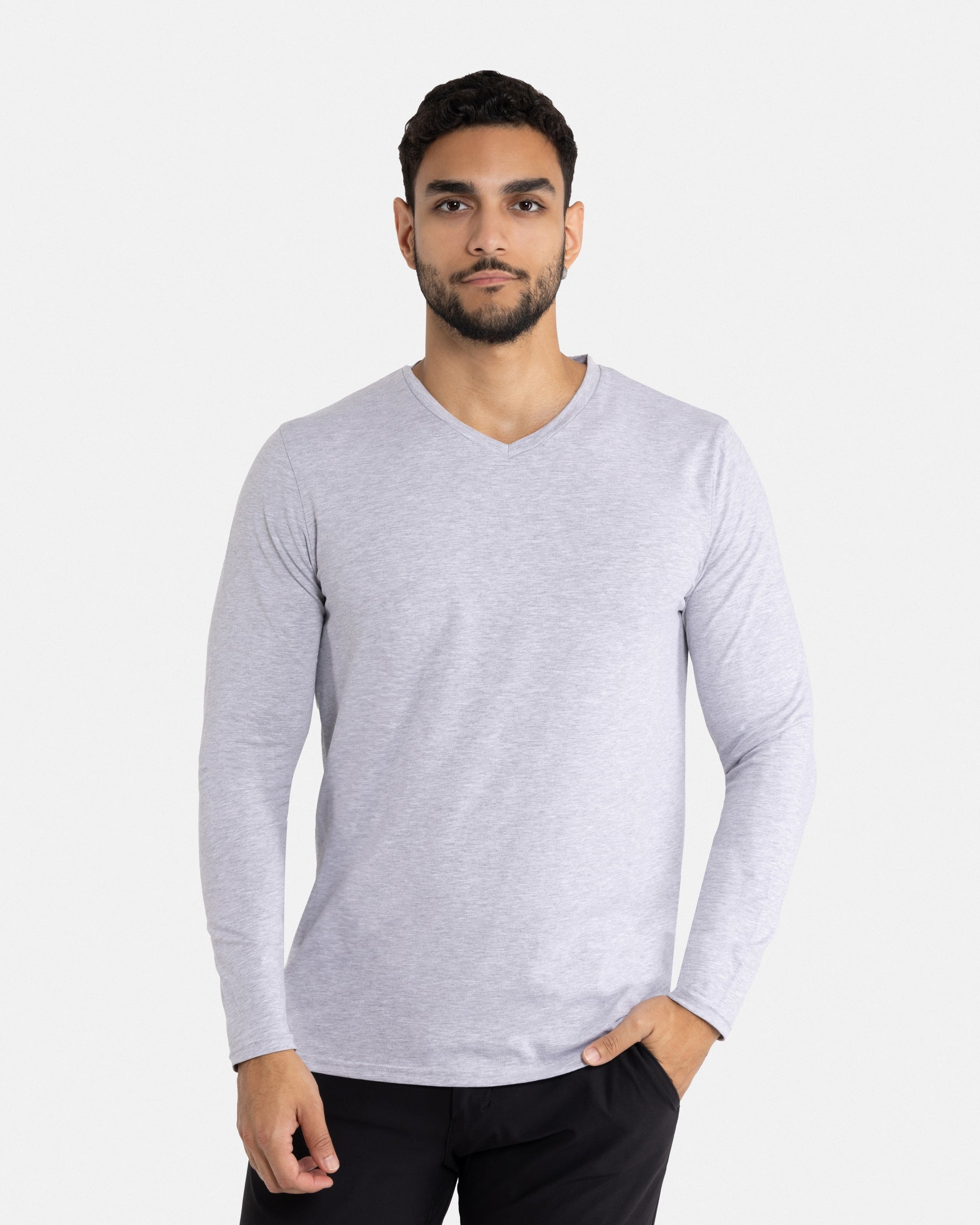 X RAY Men's Classic Long Sleeve V-Neck T-Shirt