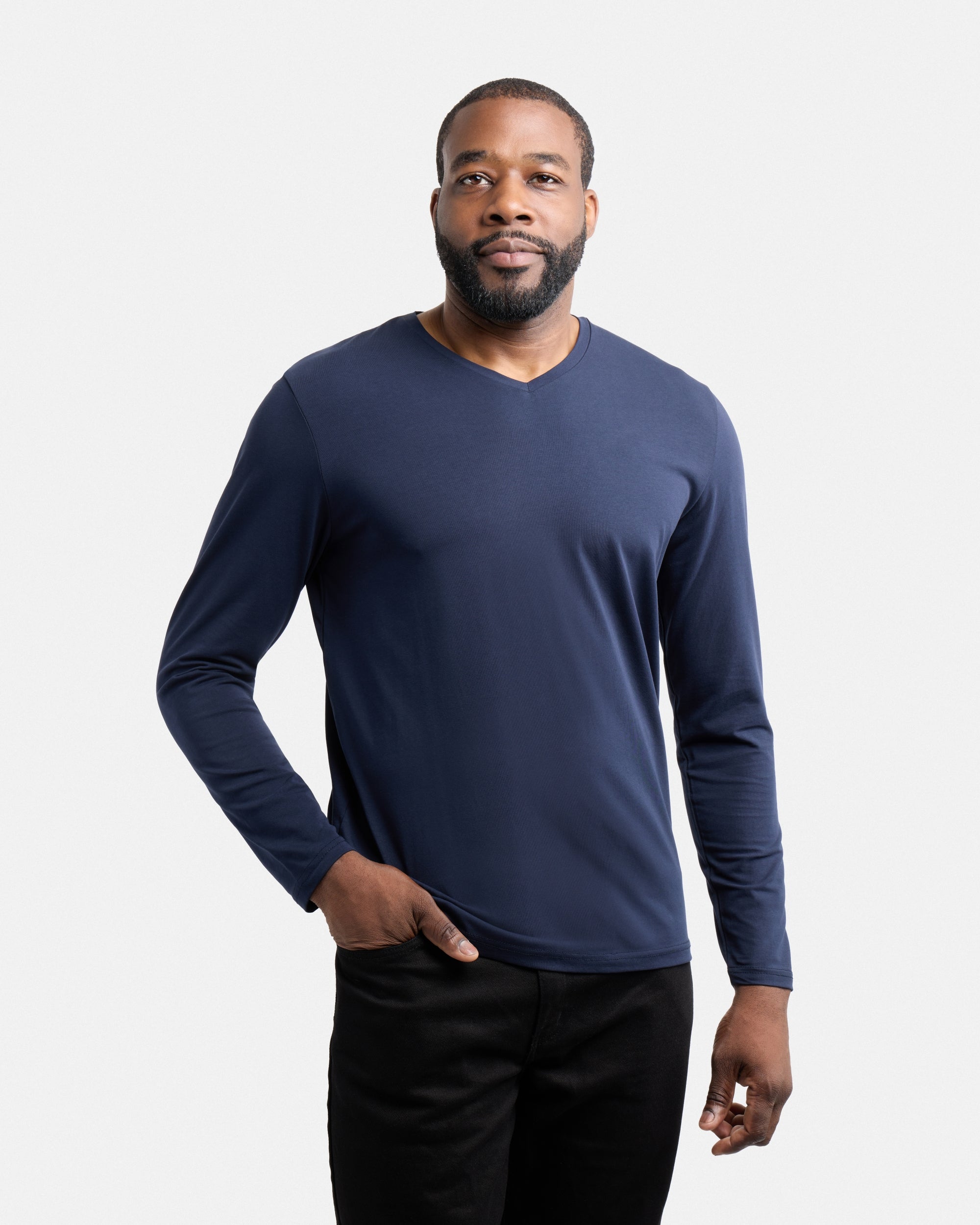 XMLS-20006 Classic Long Sleeve V-Neck T-Shirt – X-RAY JEANS