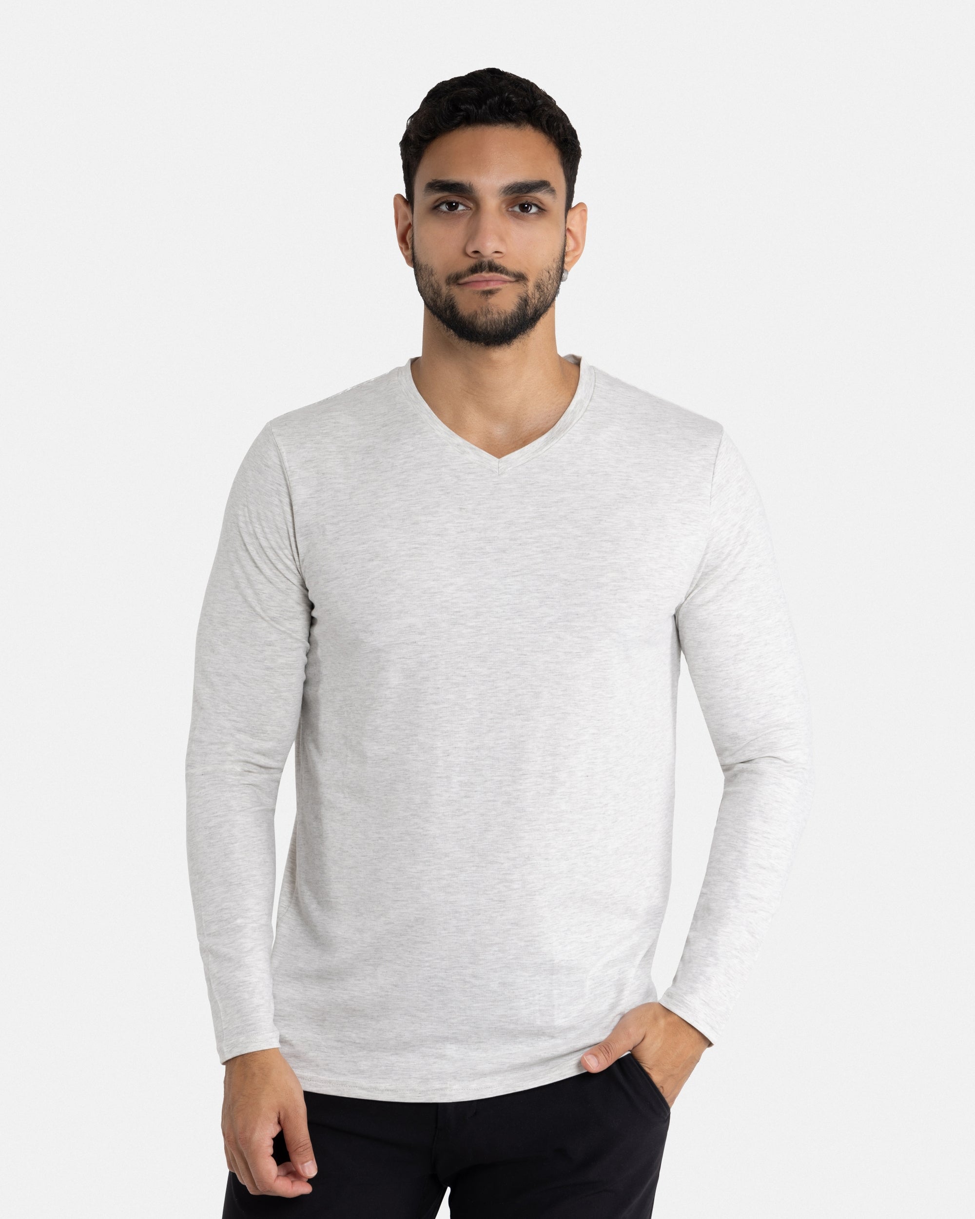 X RAY Men's Long Sleeve V-Neck Shirt