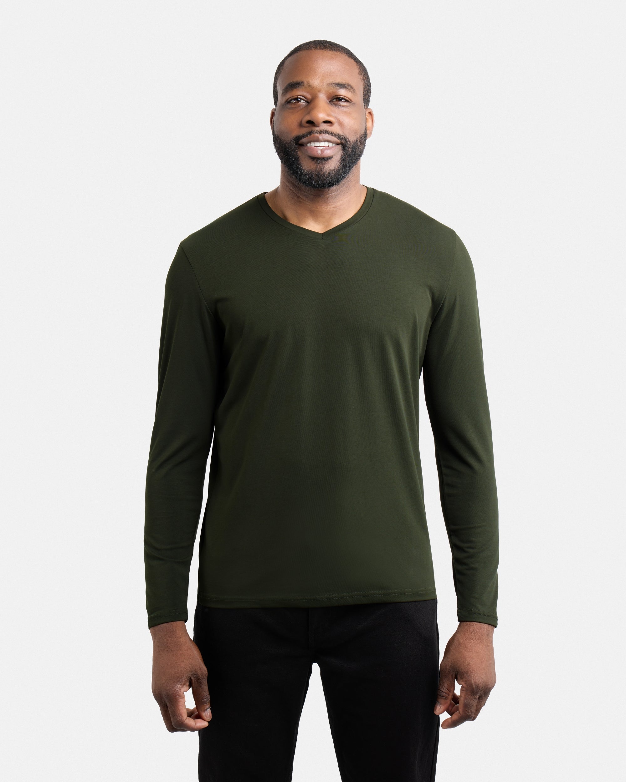 X RAY Men's Classic Long Sleeve V-Neck T-Shirt