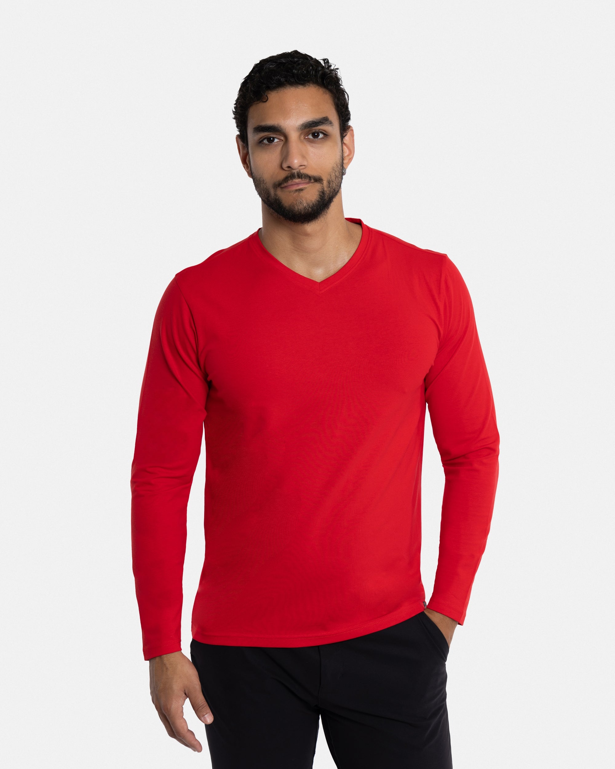 X RAY Men's Classic Long Sleeve V-Neck T-Shirt