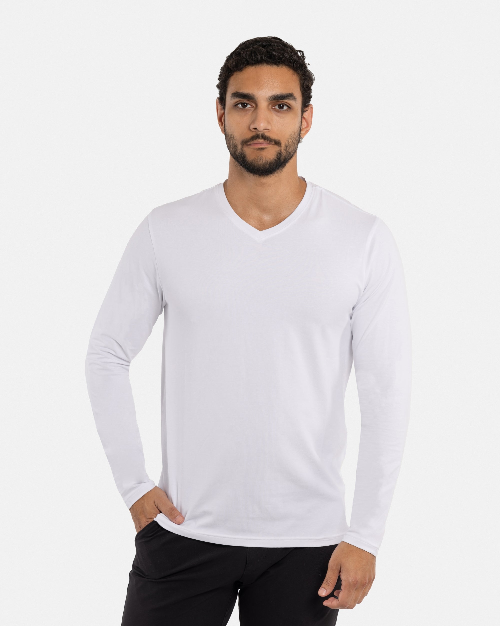 X RAY Men's Classic Long Sleeve V-Neck T-Shirt